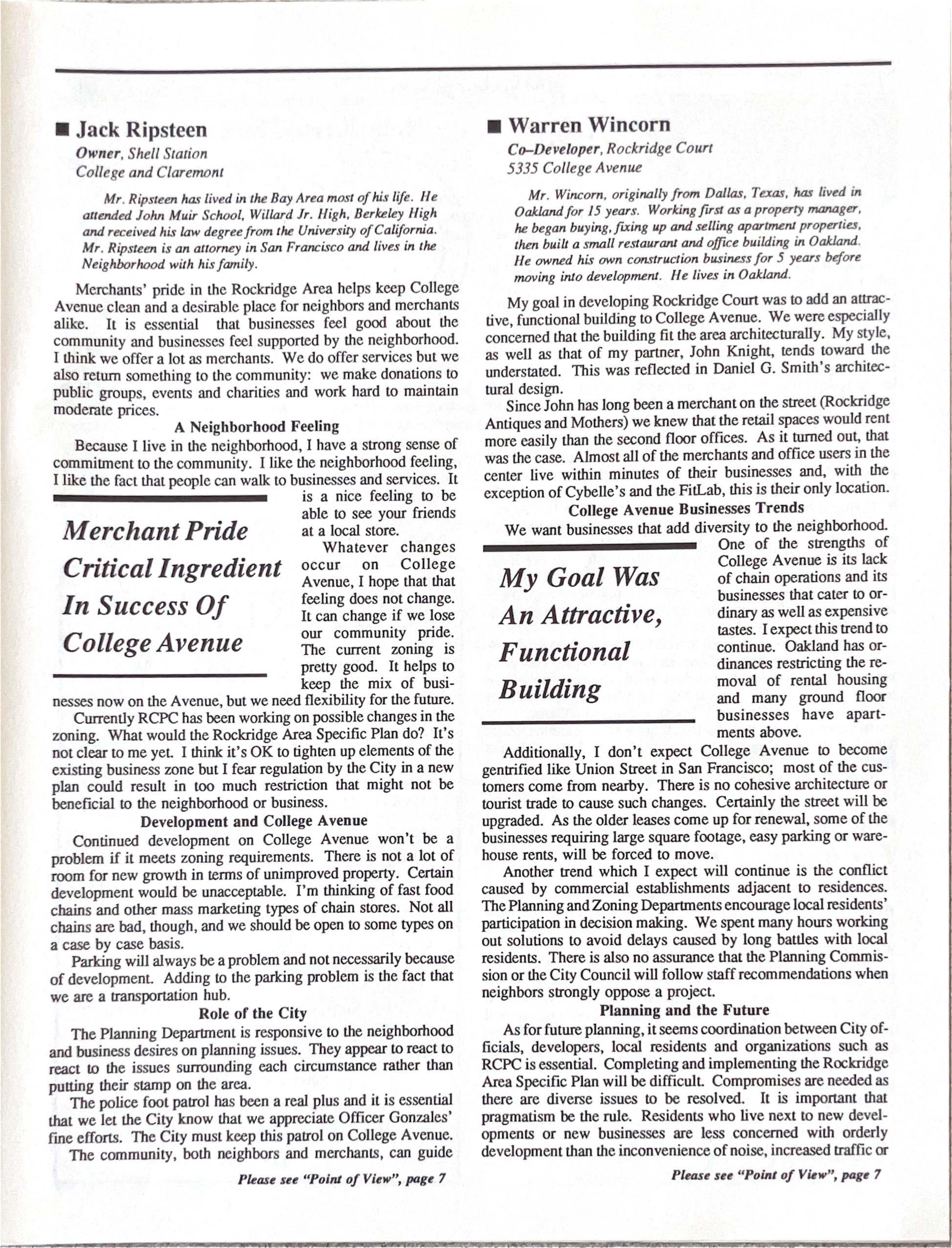 Click to zoom in The Rockridge News, November 1987, page 3