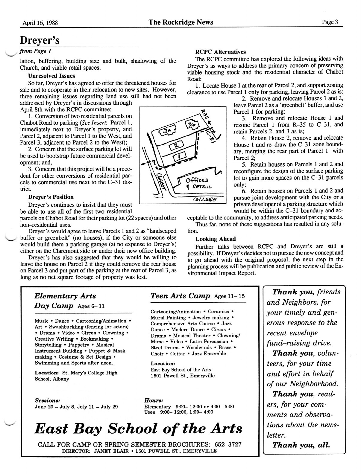 Click to zoom in The Rockridge News, April 1988, page 3
