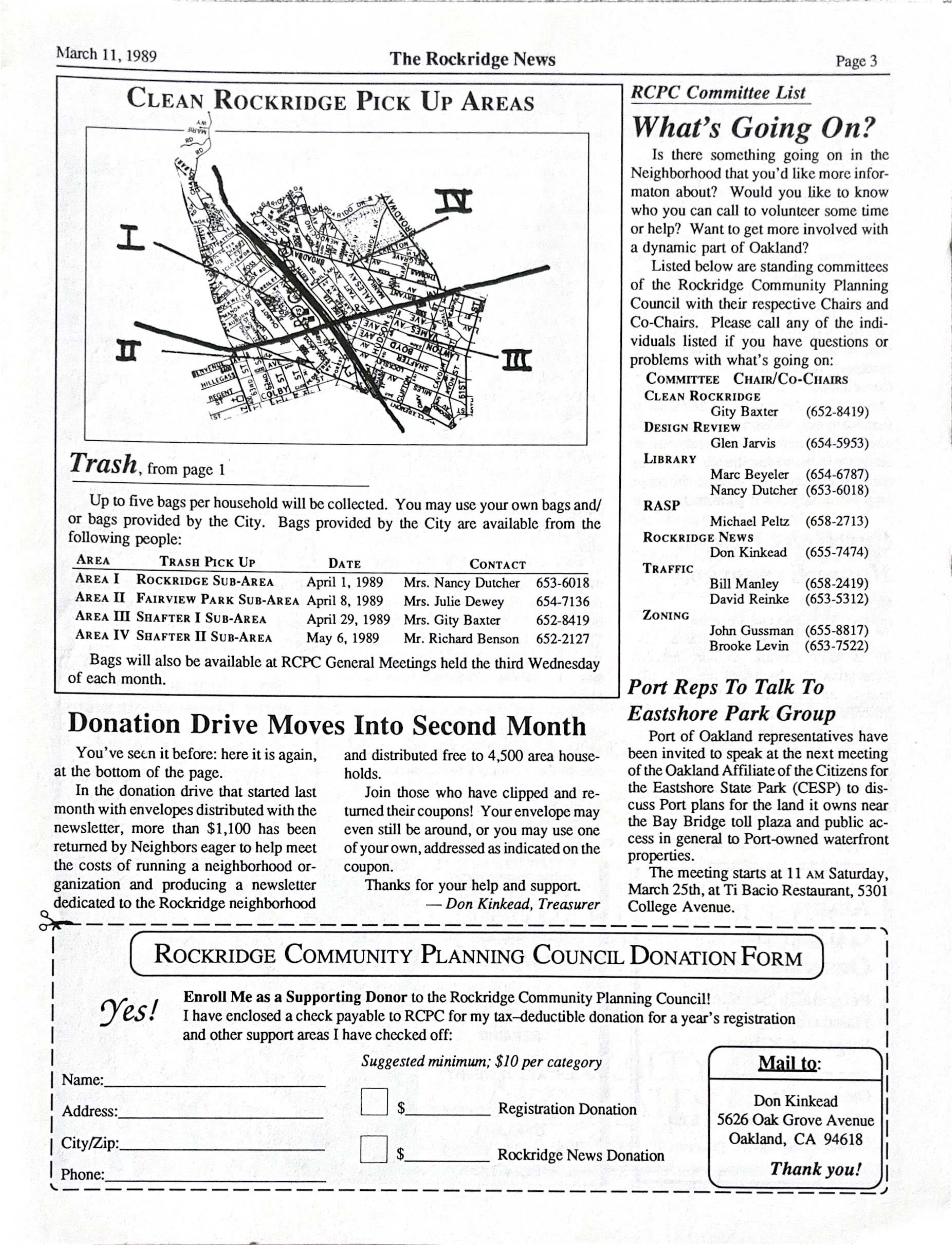 Click to zoom in The Rockridge News, March 1989, page 3