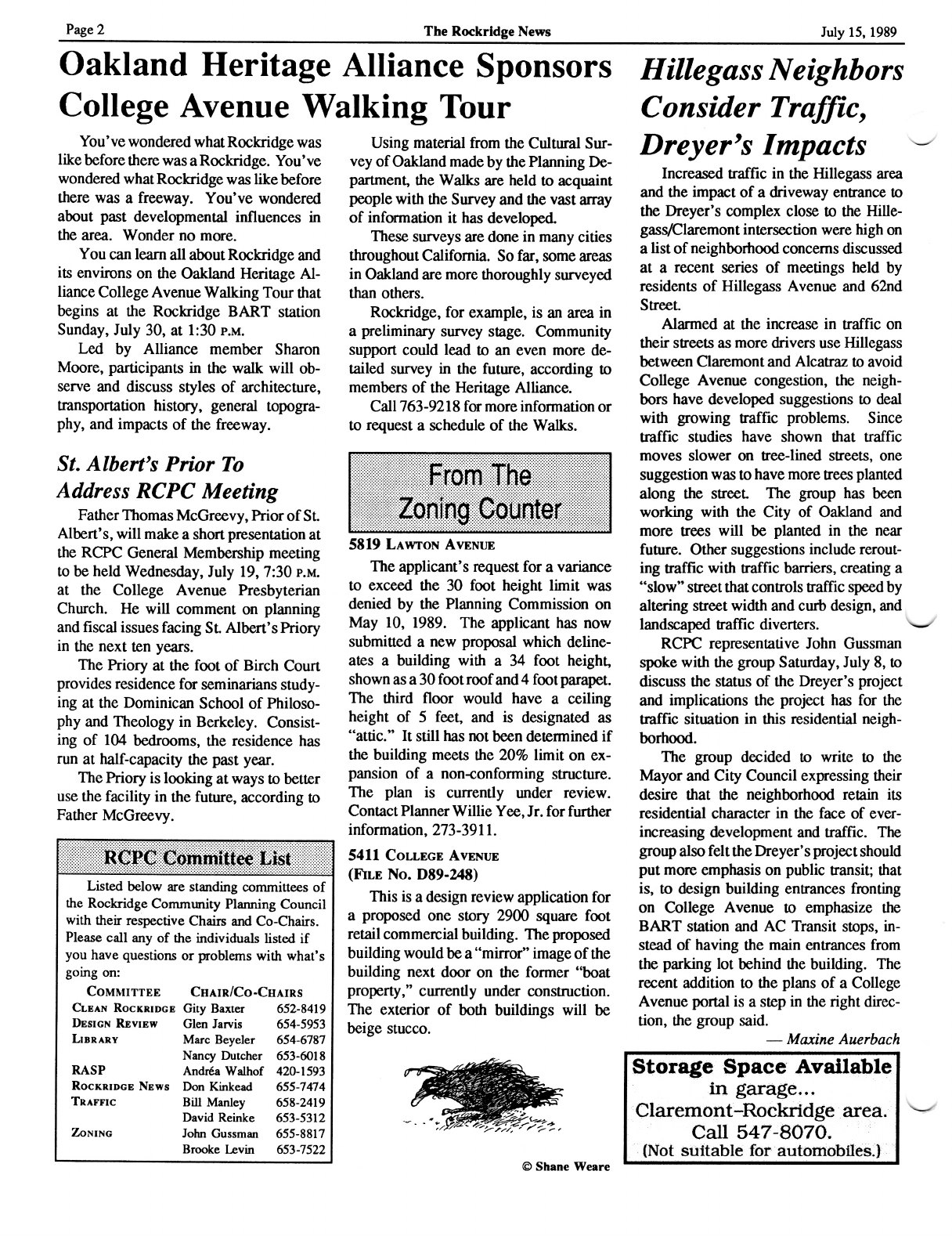Click to zoom in The Rockridge News, July 1989, page 2