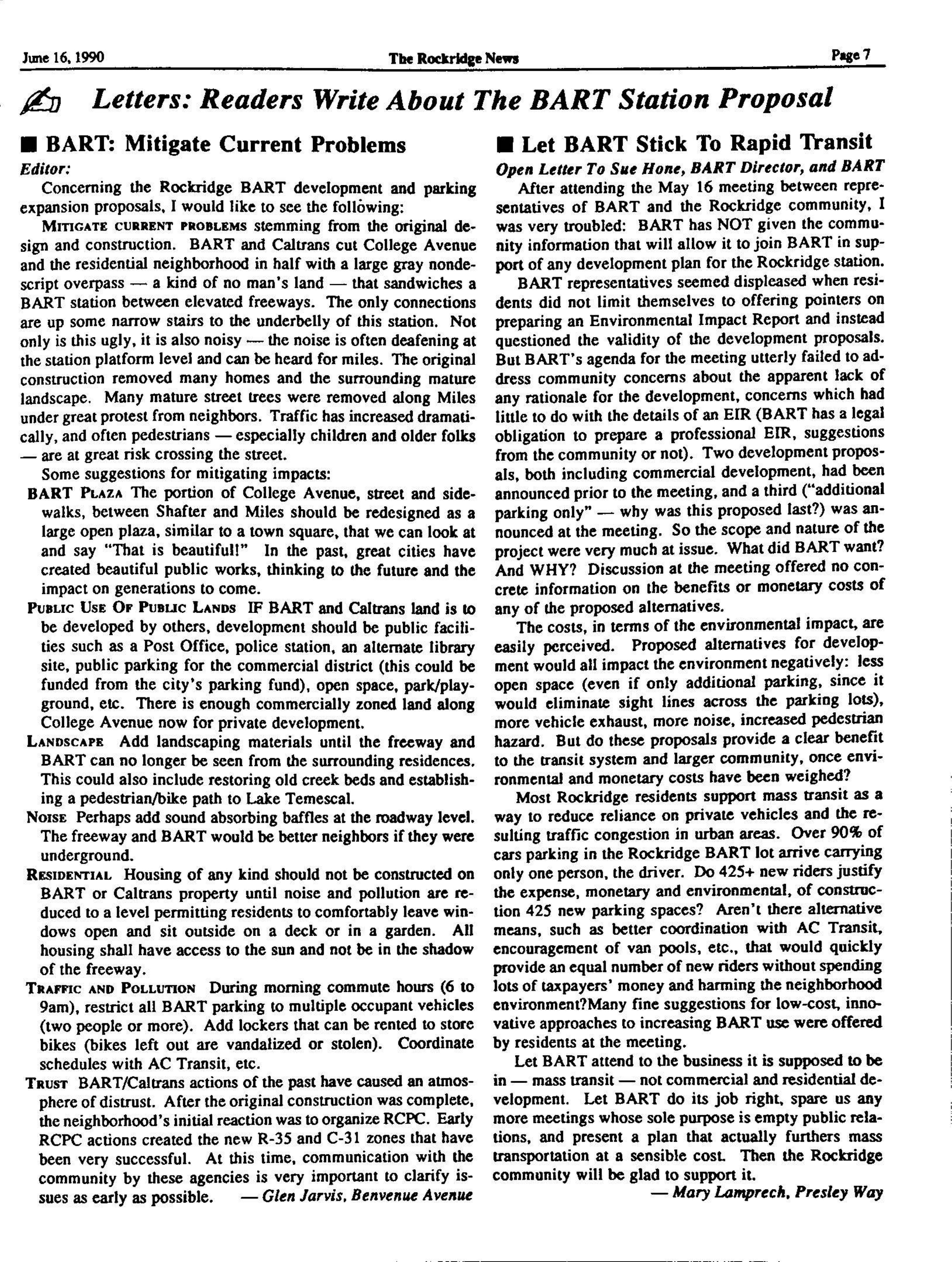 Click to zoom in The Rockridge News, June 1990, page 7