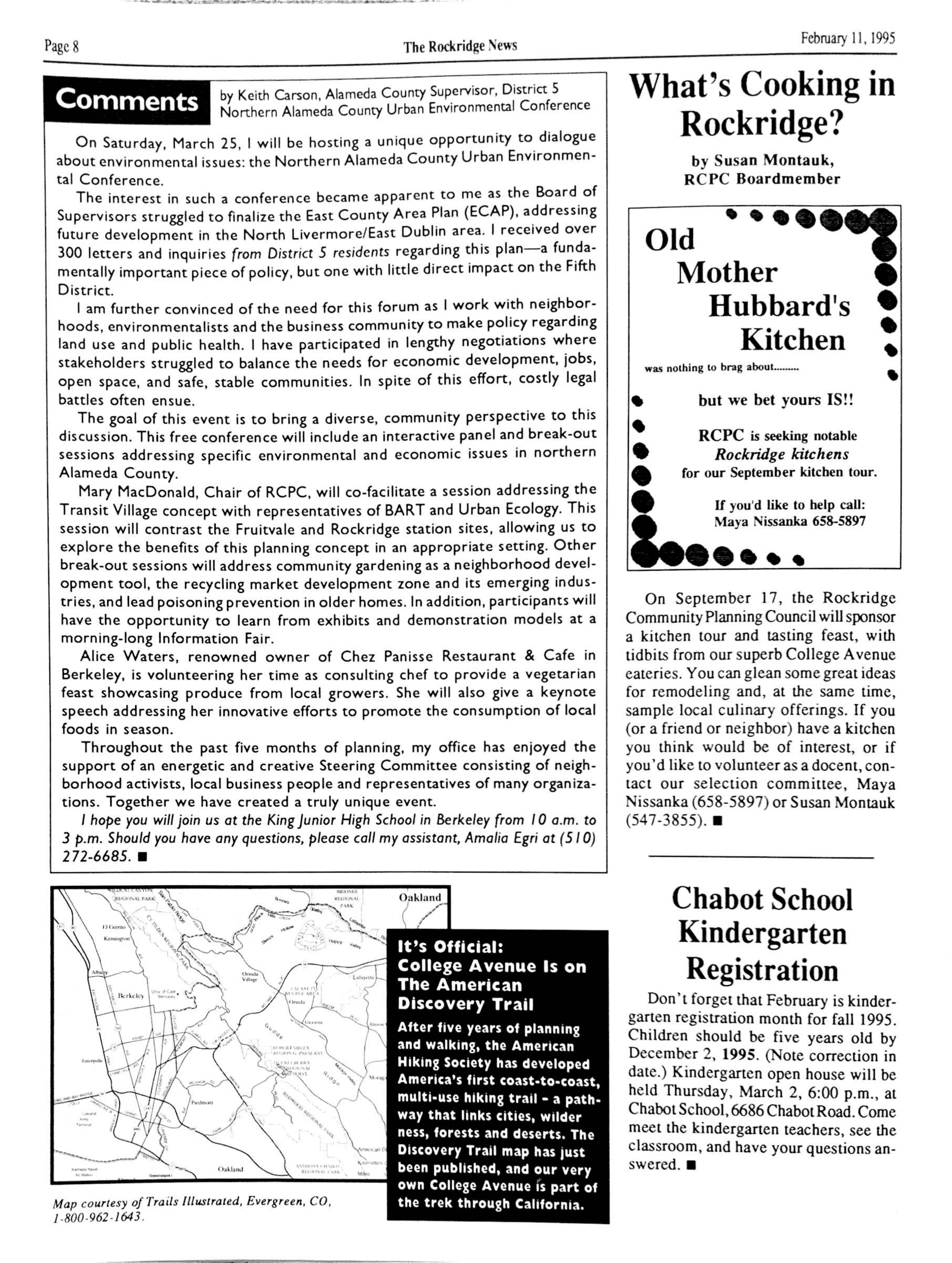 Click to zoom in The Rockridge News, February 1995, page 8