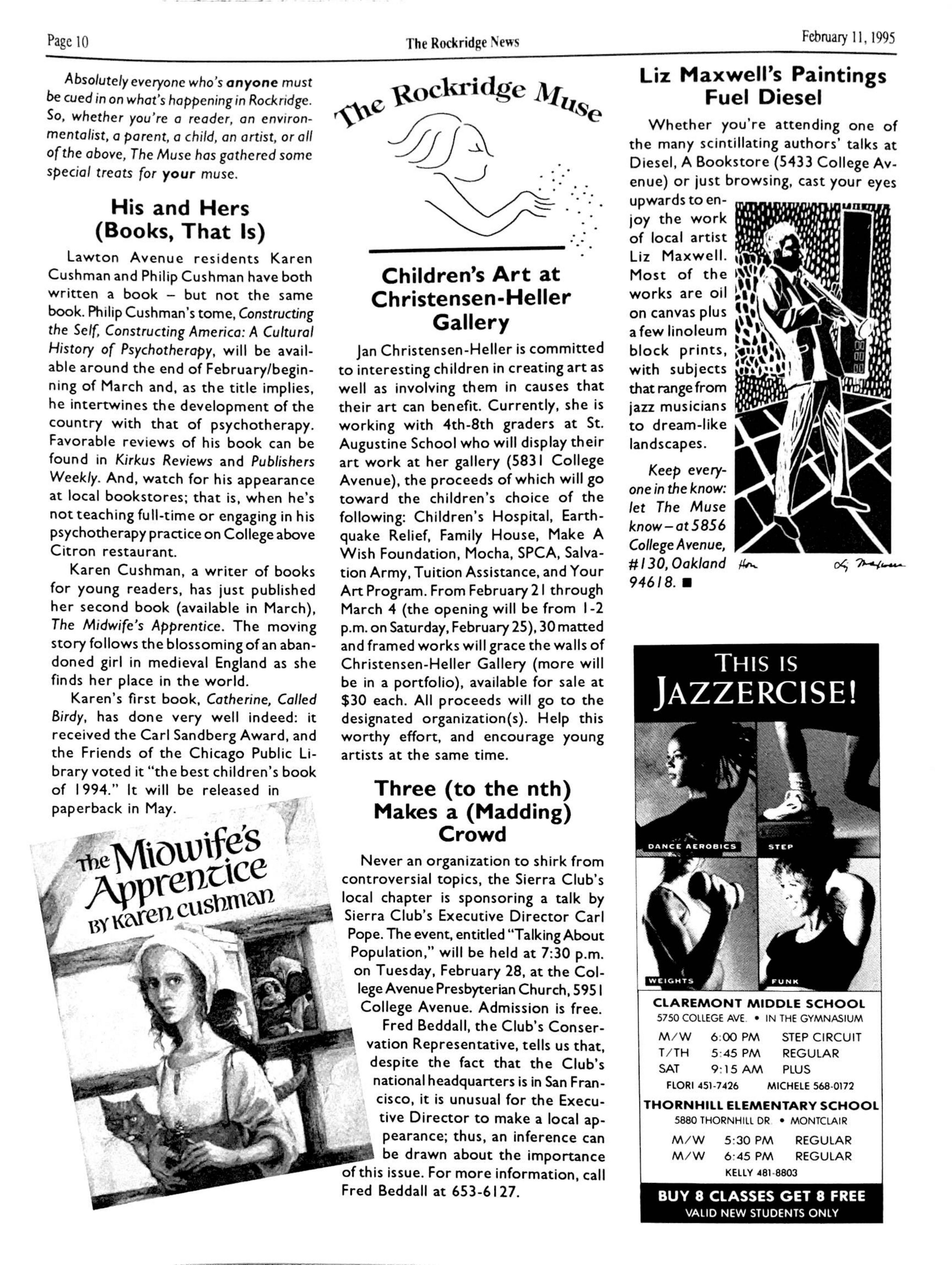 Click to zoom in The Rockridge News, February 1995, page 10
