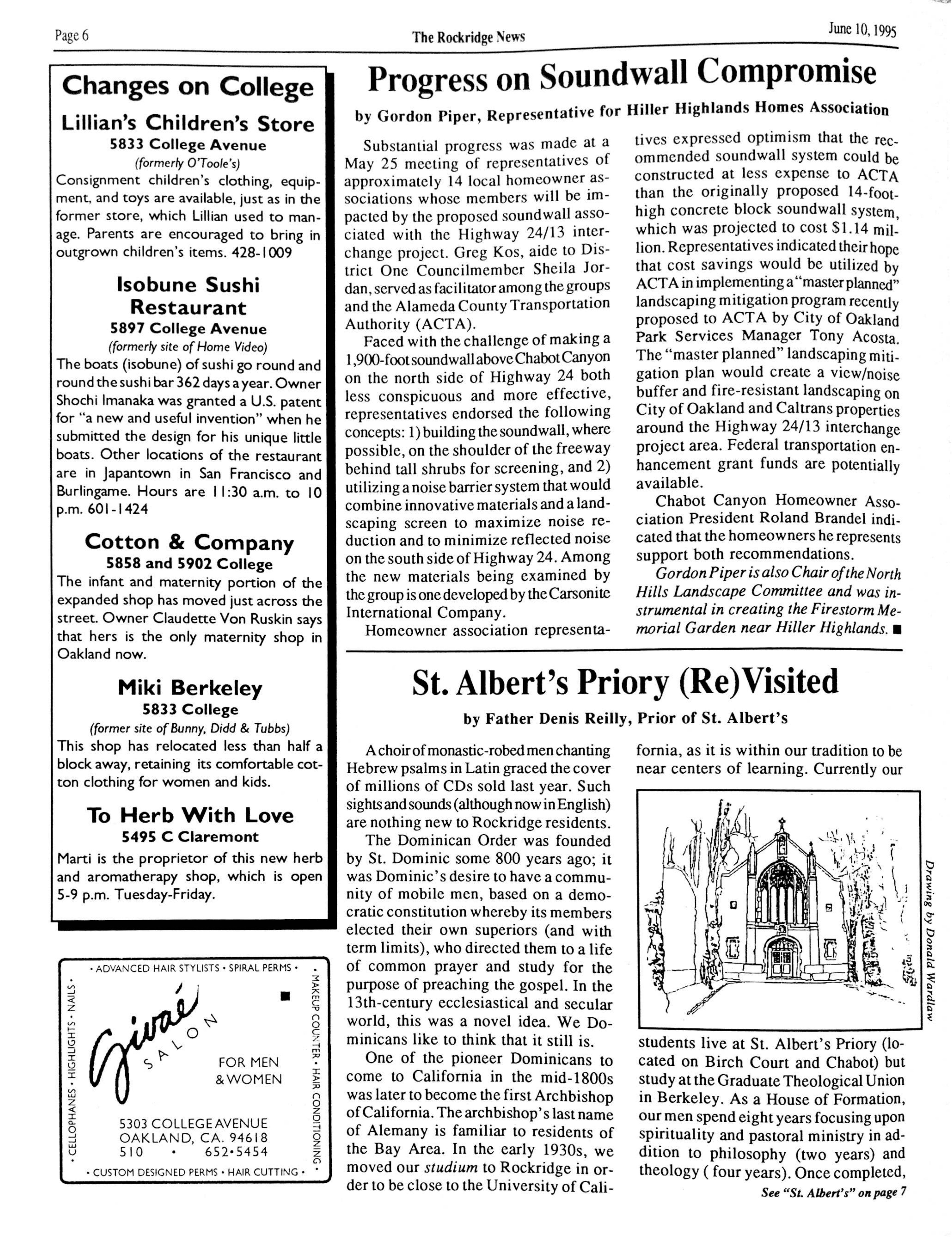 Click to zoom in The Rockridge News, June 1995, page 6
