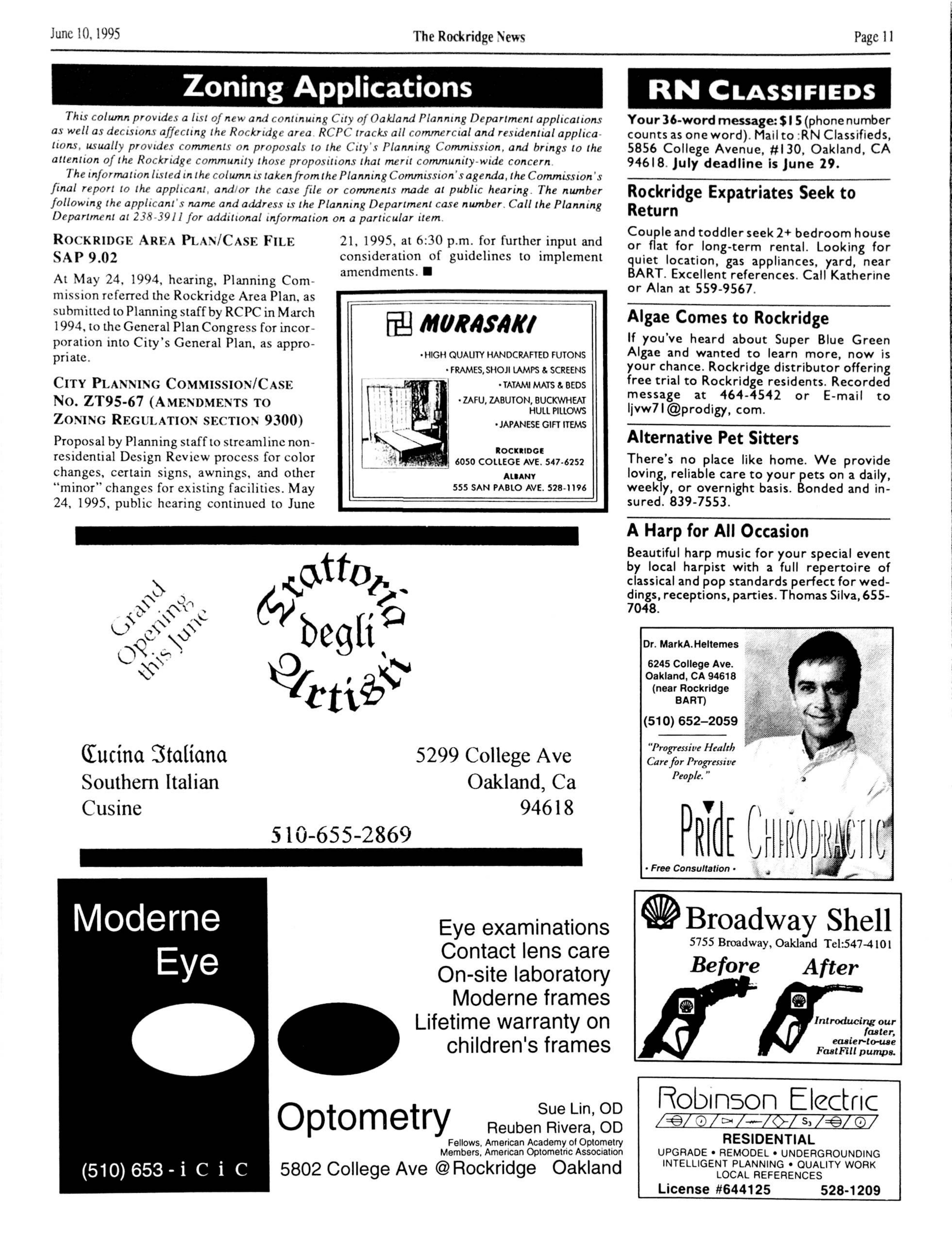 Click to zoom in The Rockridge News, June 1995, page 11