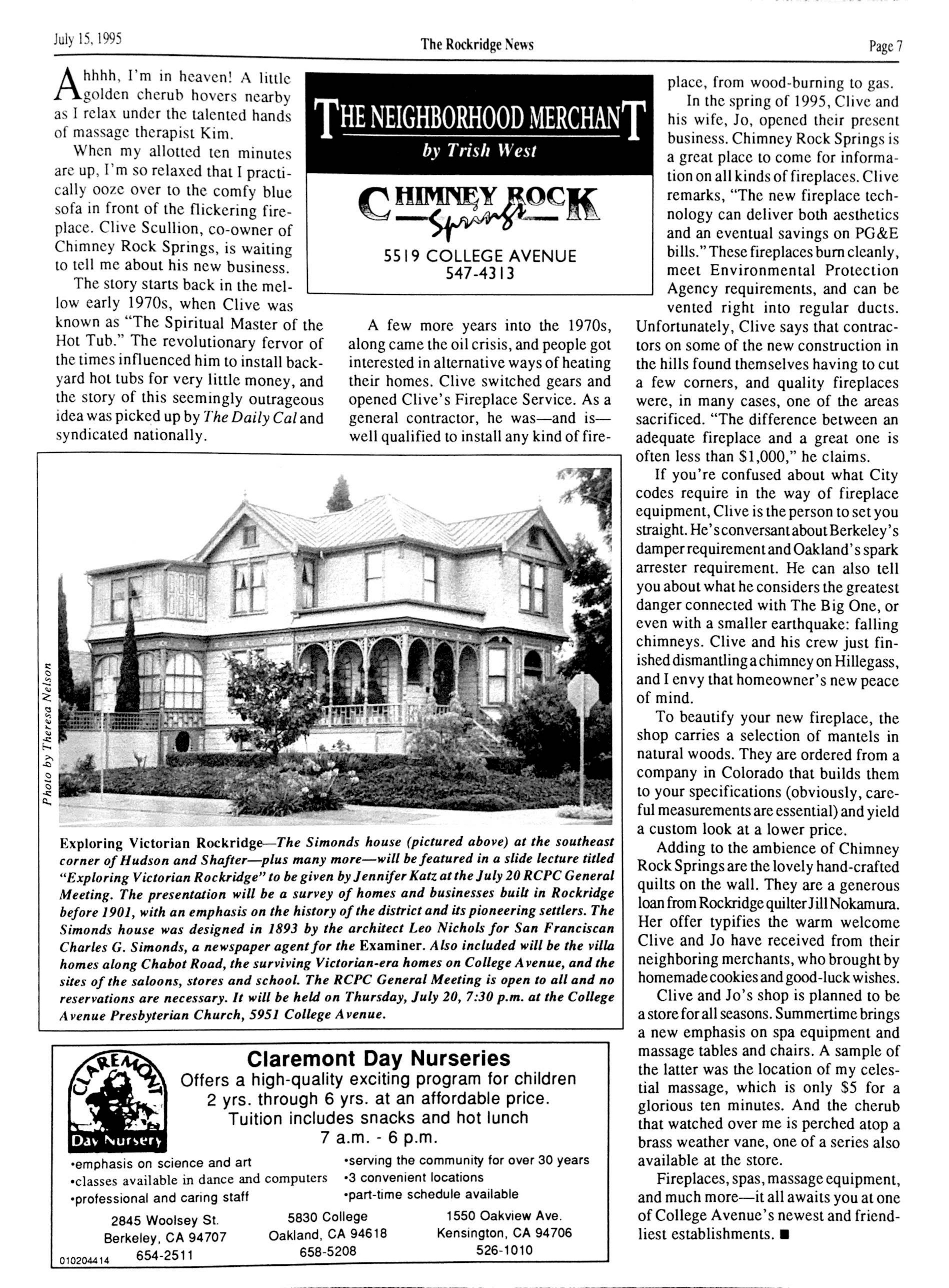 The Rockridge News, July 1995, page 7
