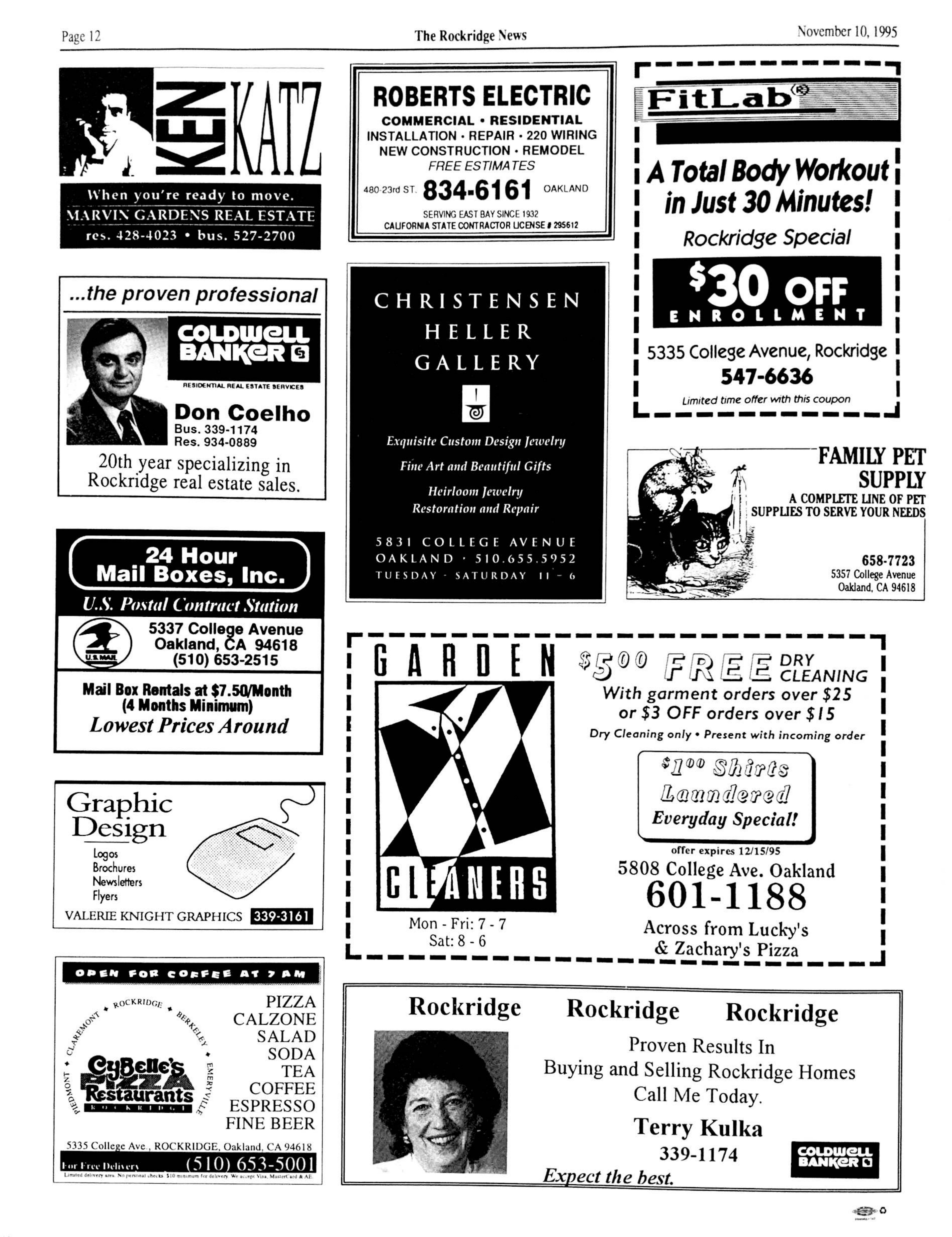 Click to zoom in The Rockridge News, November 1995, page 12