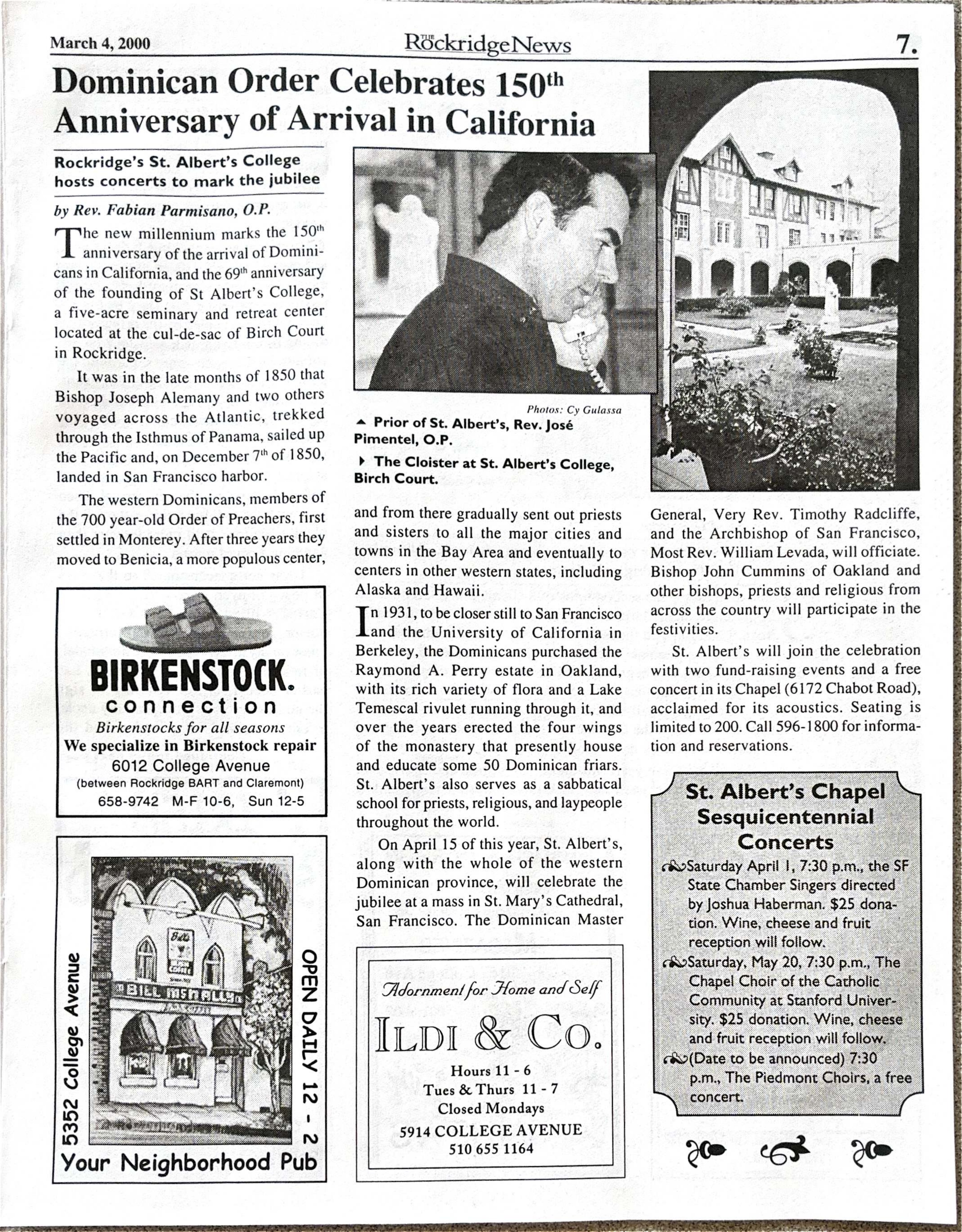 Click to zoom in The Rockridge News, March 2000, page 7