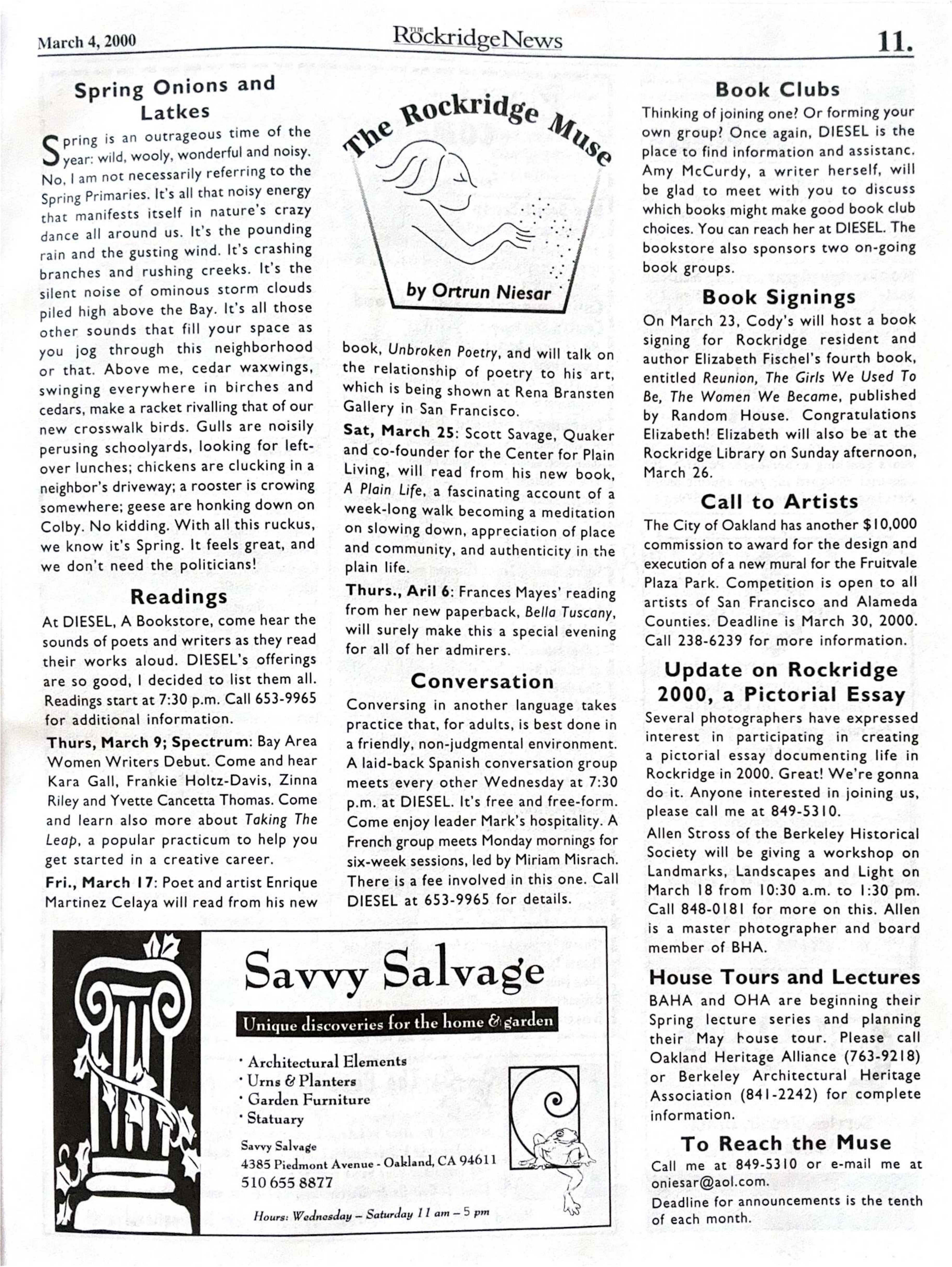 Click to zoom in The Rockridge News, March 2000, page 11