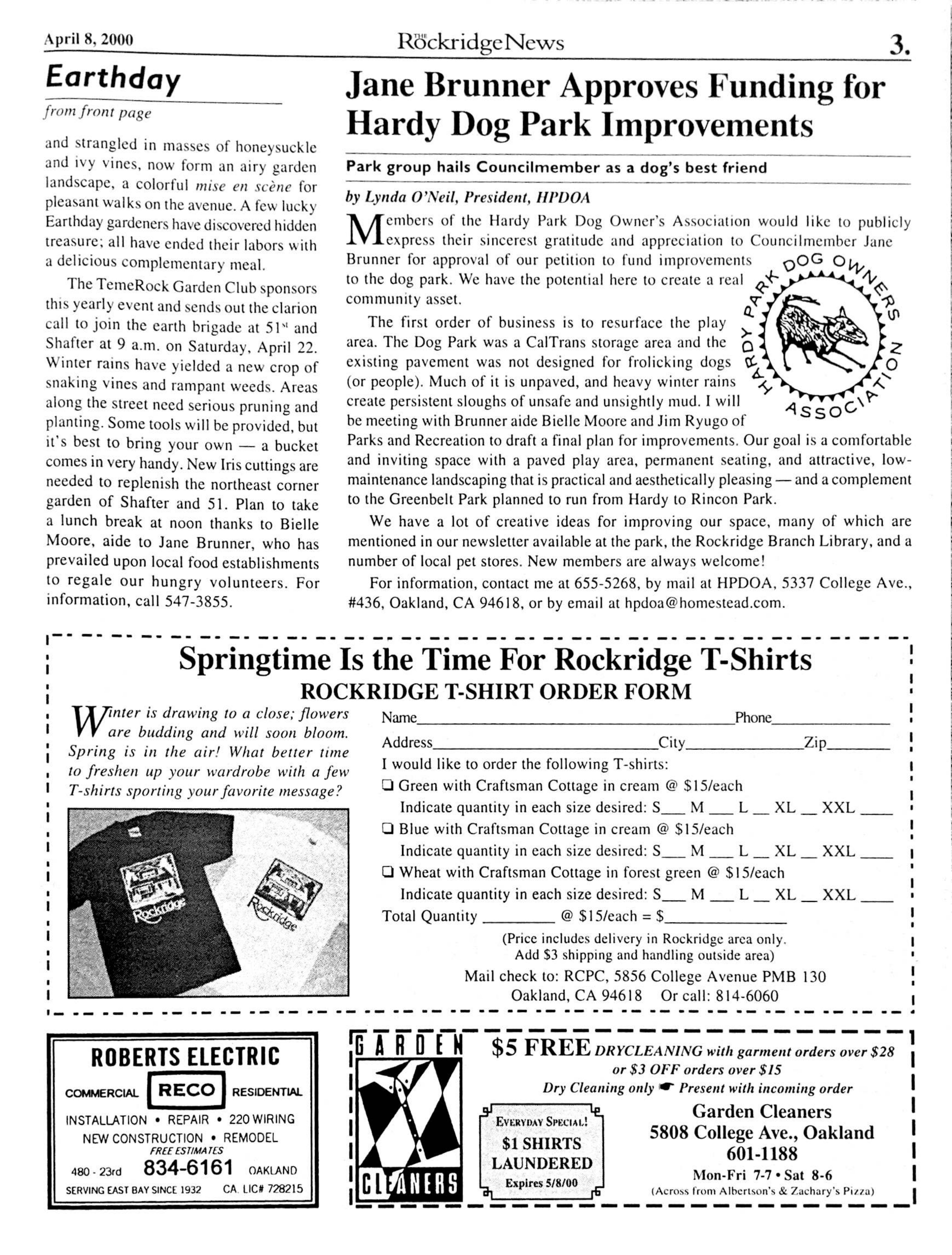 Click to zoom in The Rockridge News, April 2000, page 3