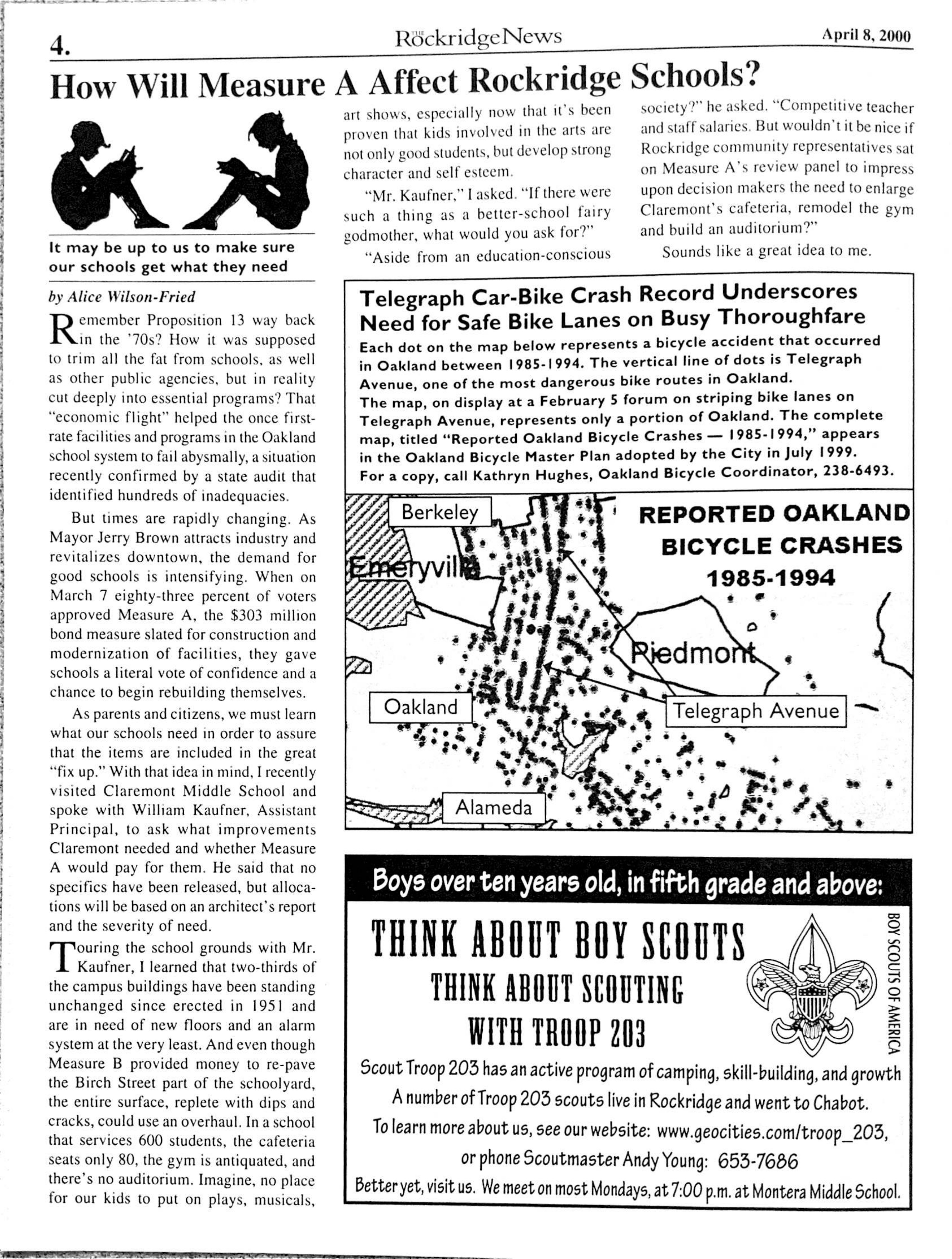 Click to zoom in The Rockridge News, April 2000, page 4