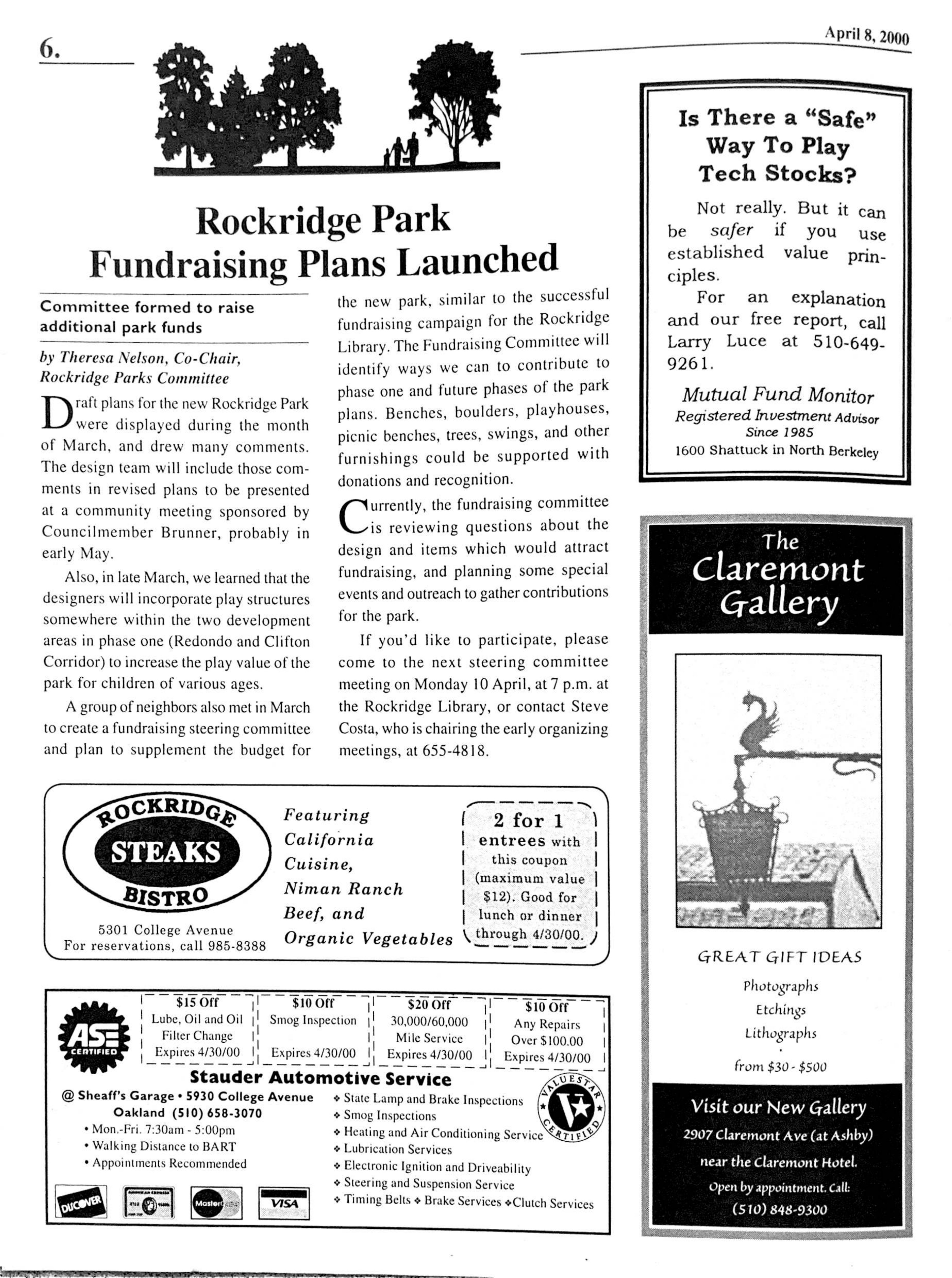 Click to zoom in The Rockridge News, April 2000, page 6