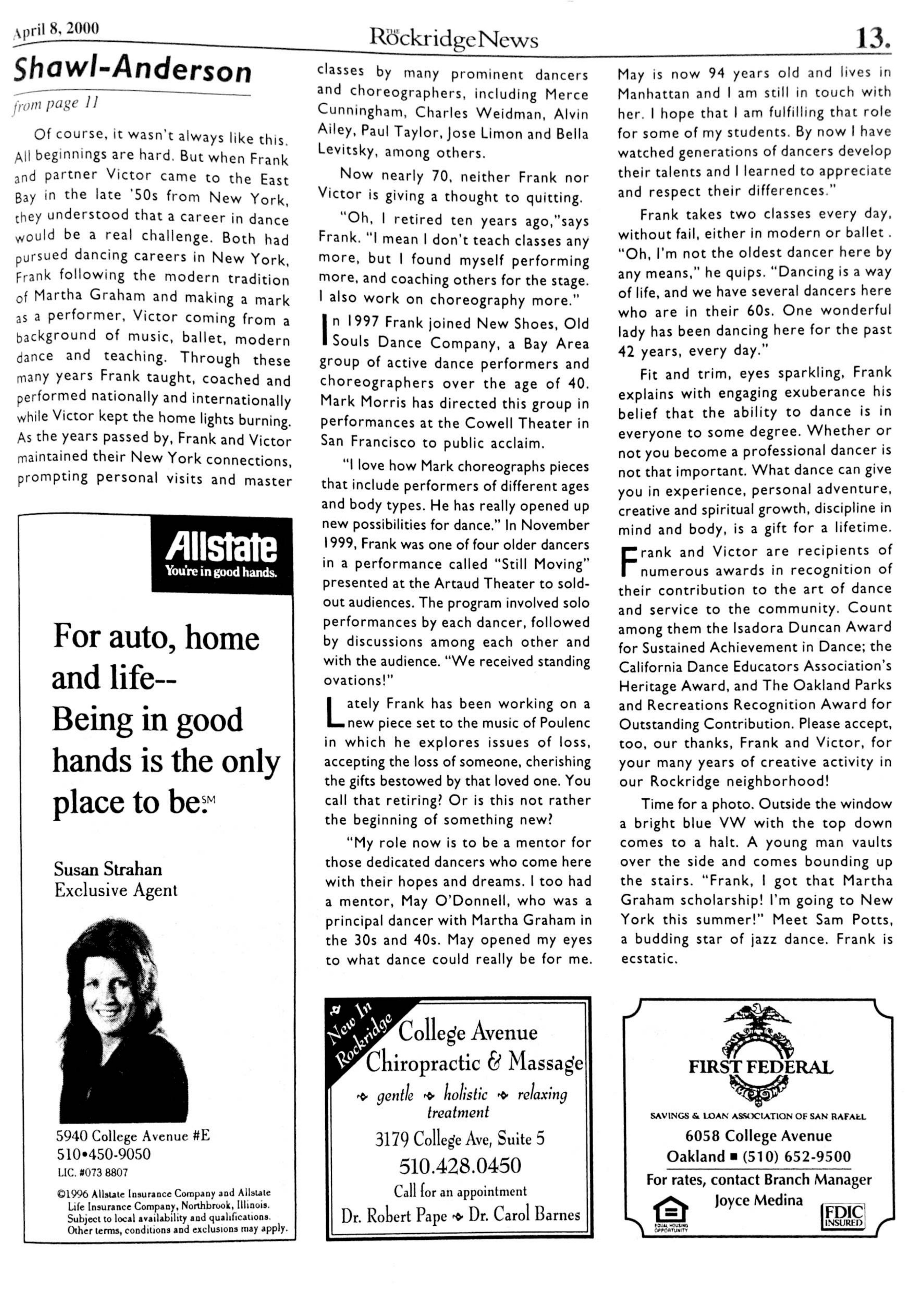 Click to zoom in The Rockridge News, April 2000, page 13