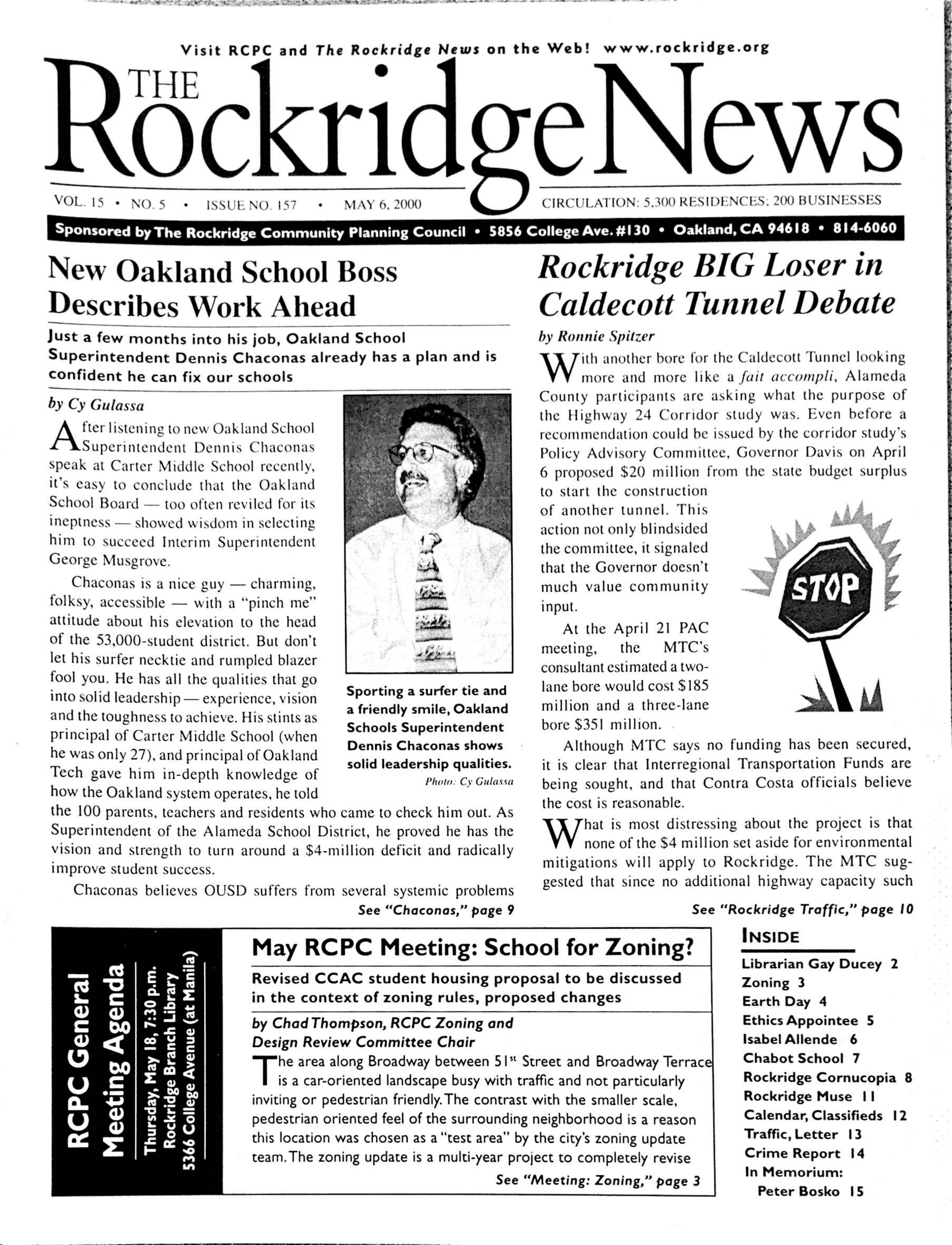 Click to zoom in The Rockridge News, May 2000, page 1