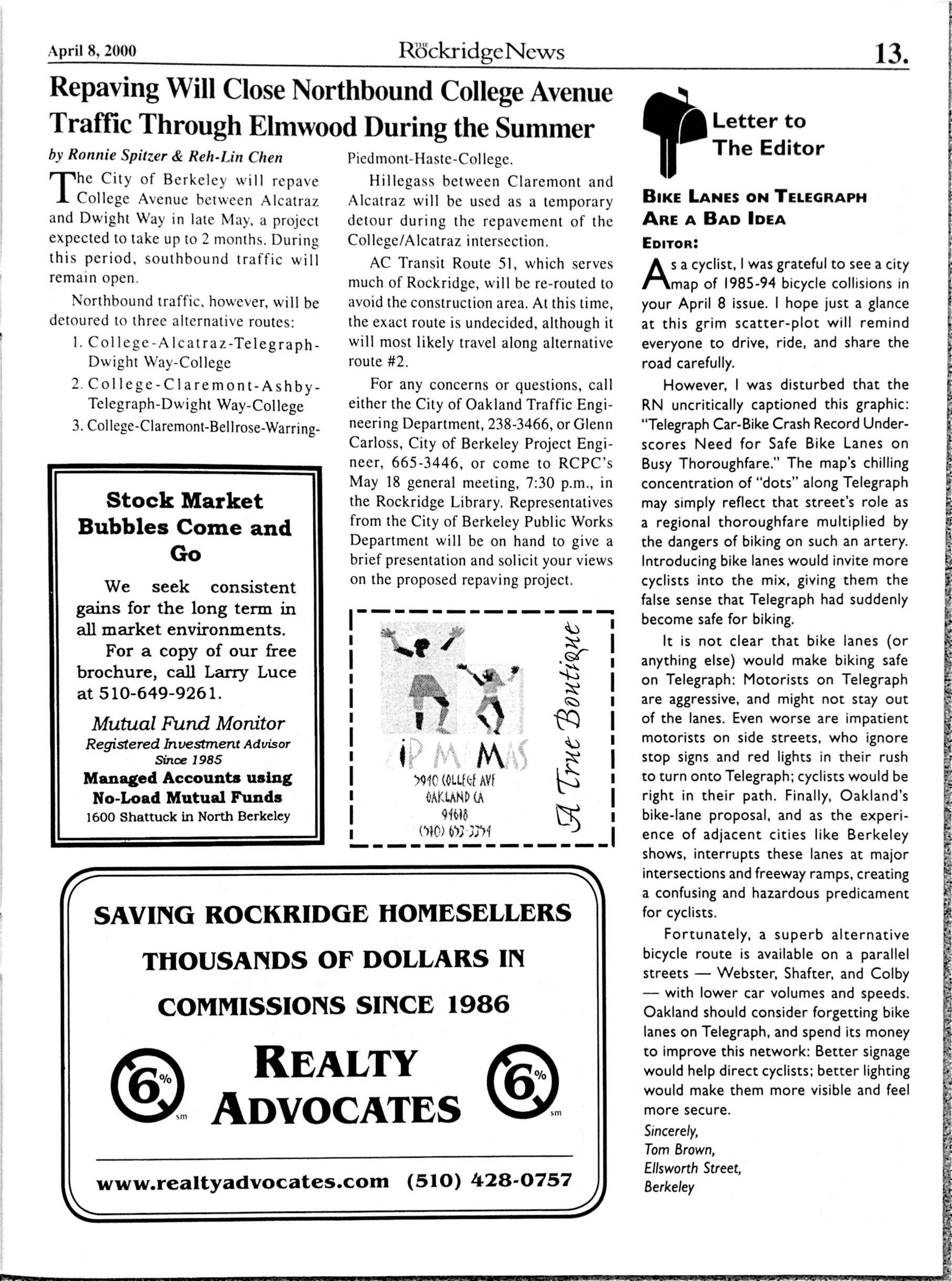 The Rockridge News, May 2000, page 13