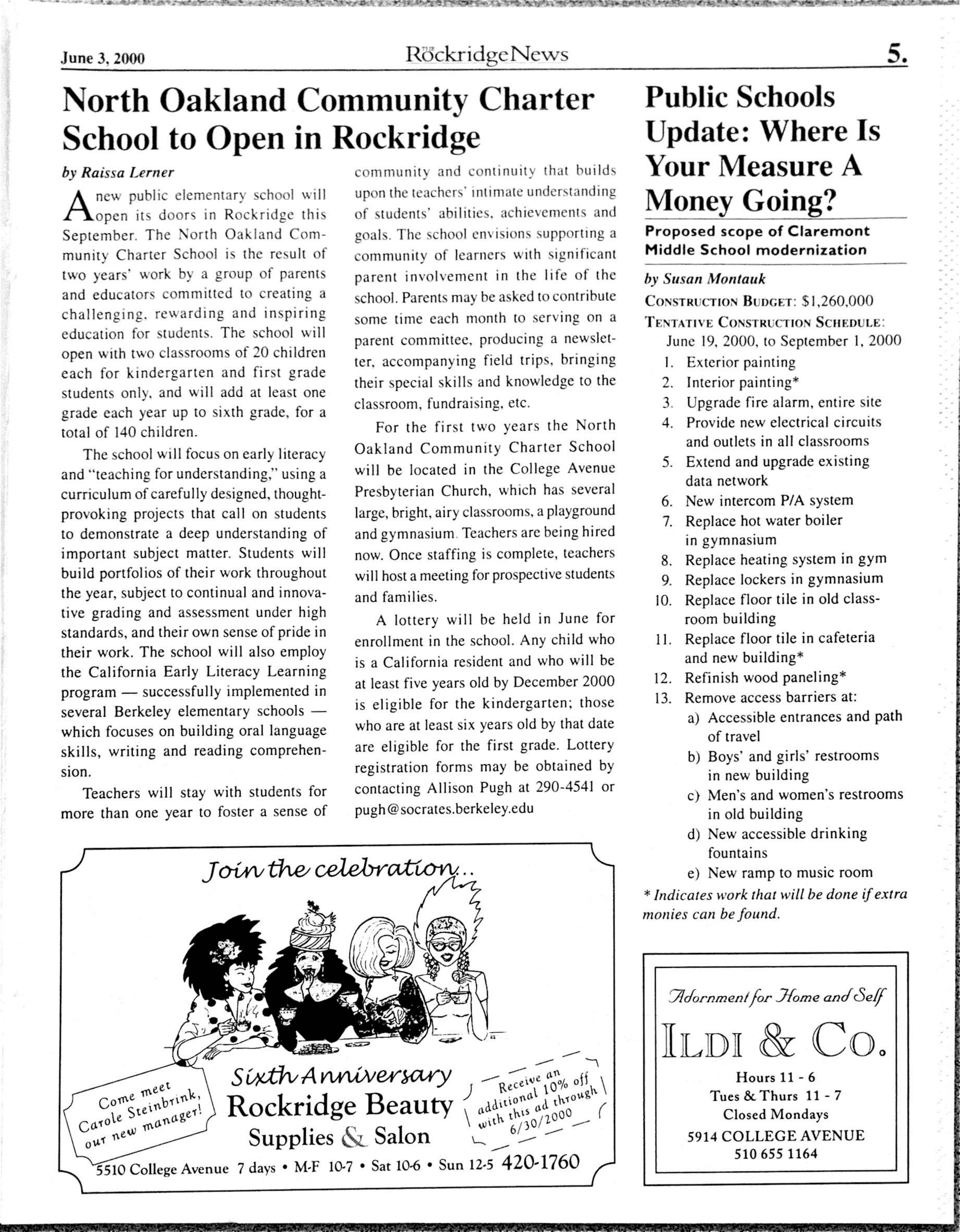 The Rockridge News, June 2000, page 5