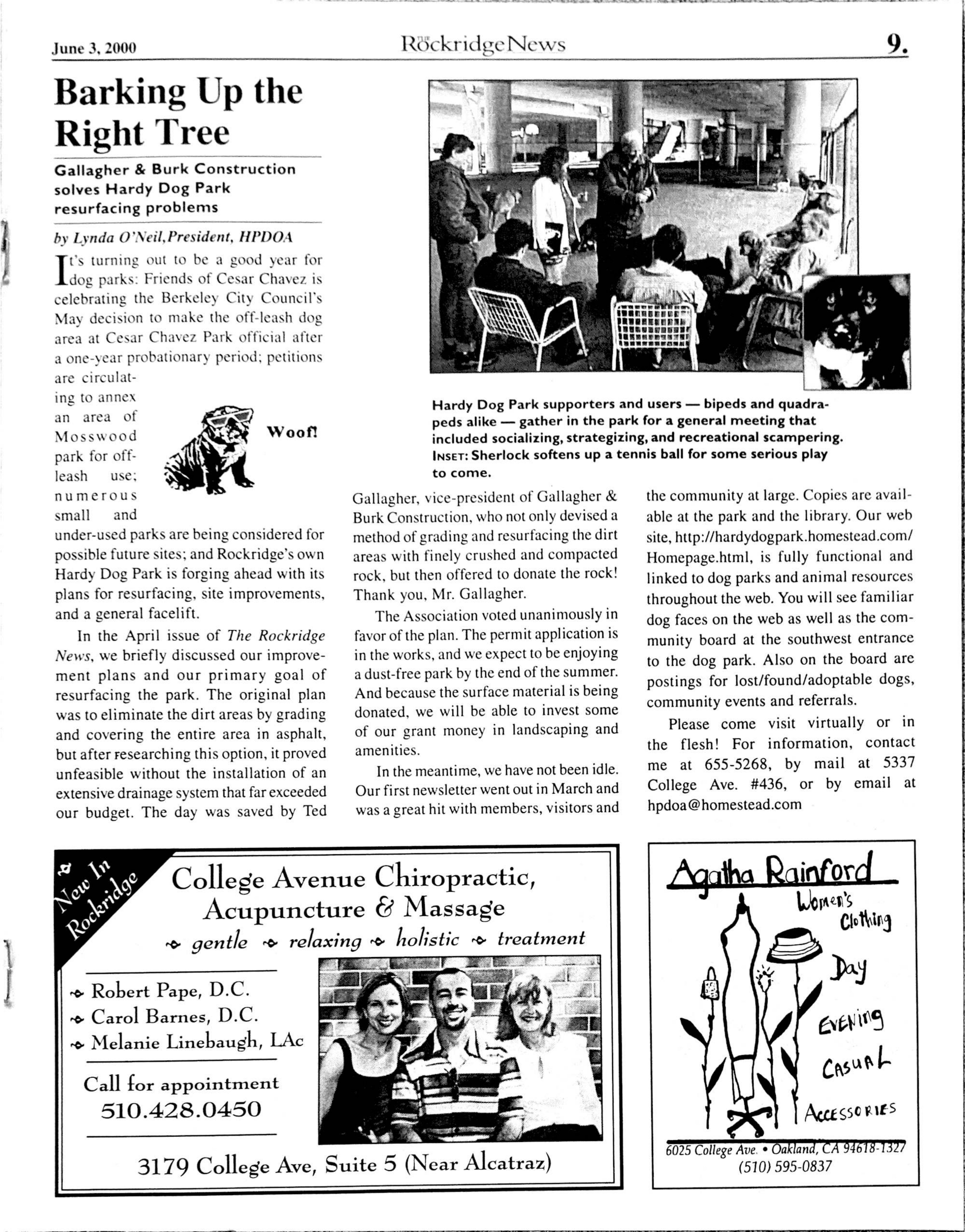 Click to zoom in The Rockridge News, June 2000, page 9