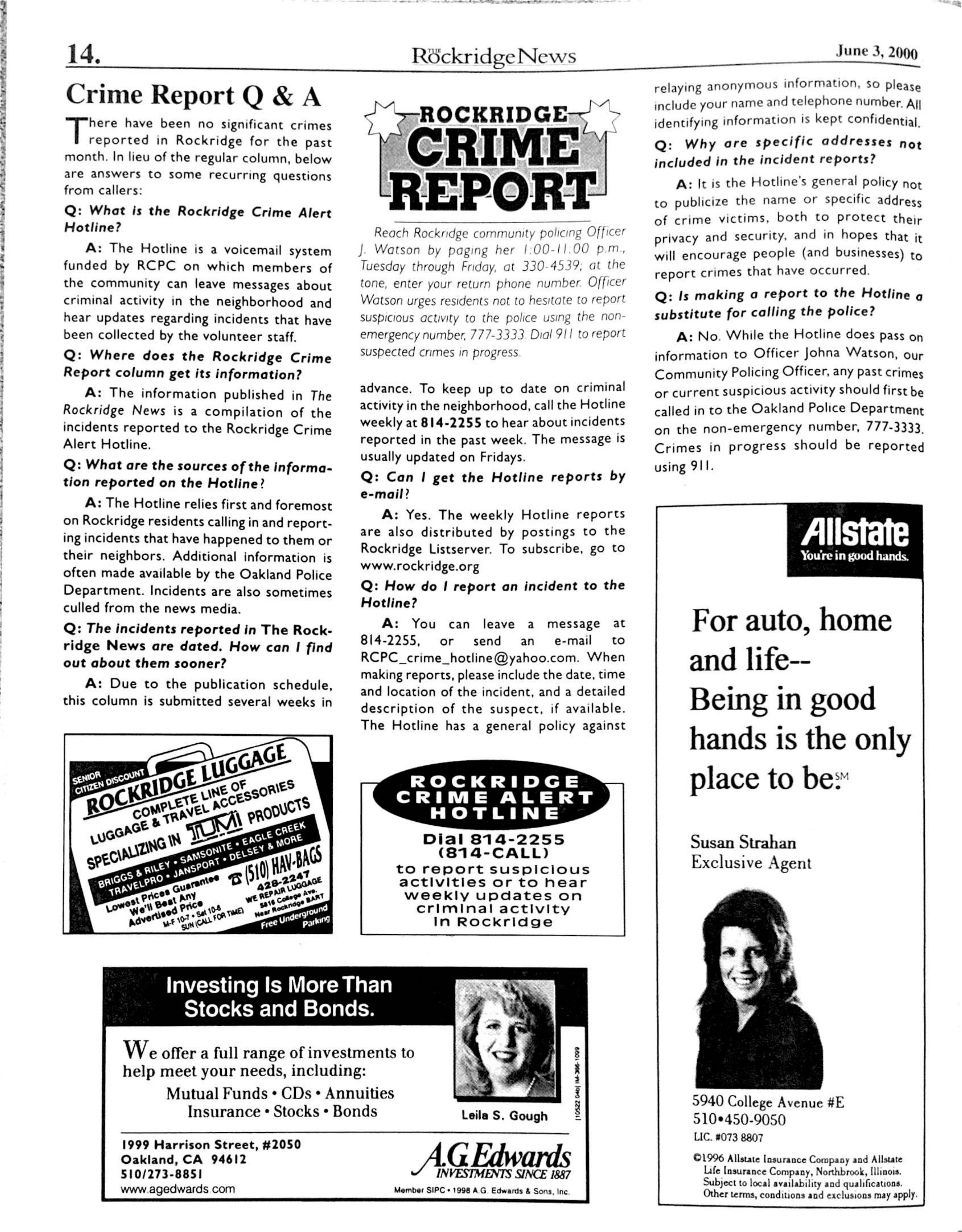Click to zoom in The Rockridge News, June 2000, page 14