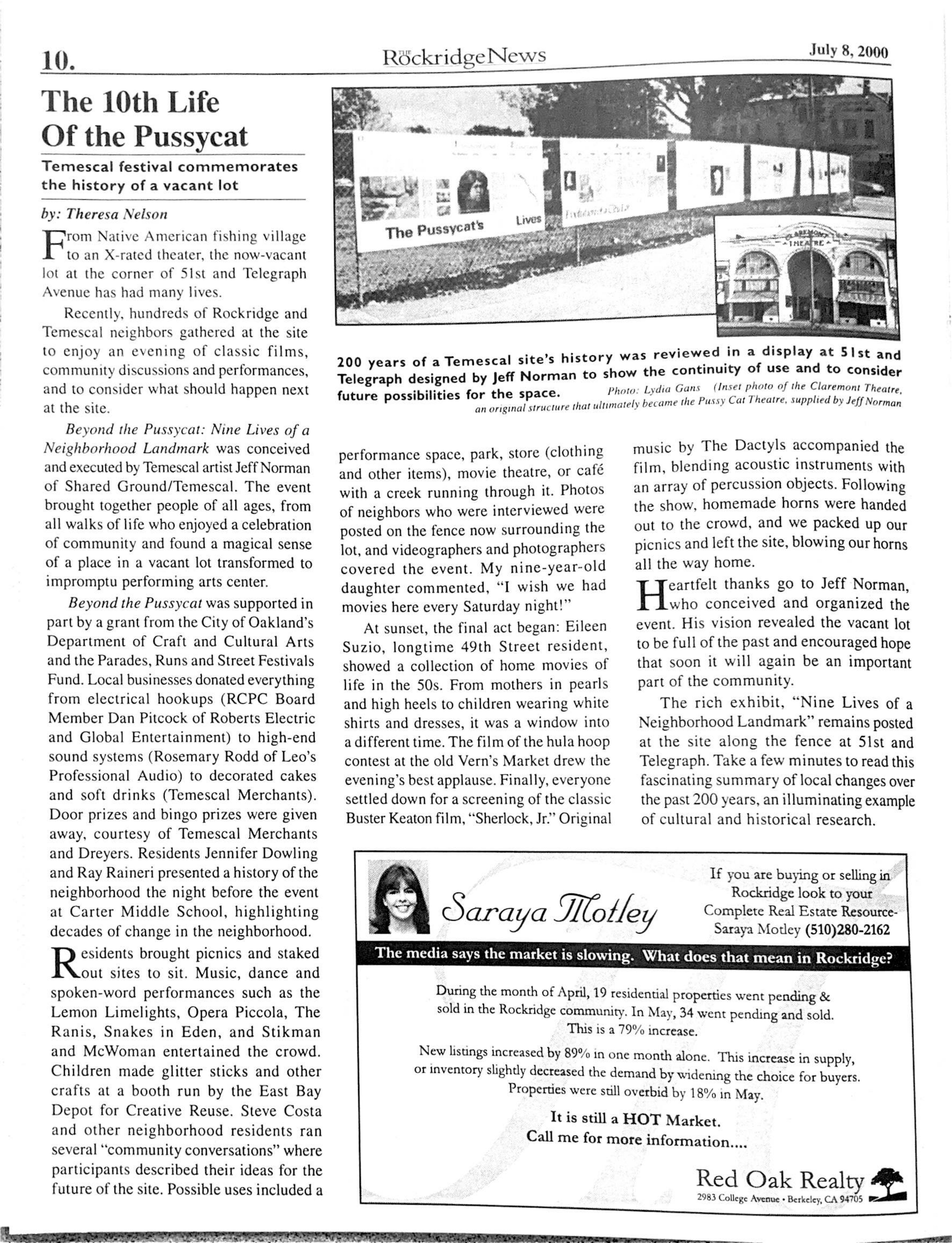 Click to zoom in The Rockridge News, July 2000, page 10