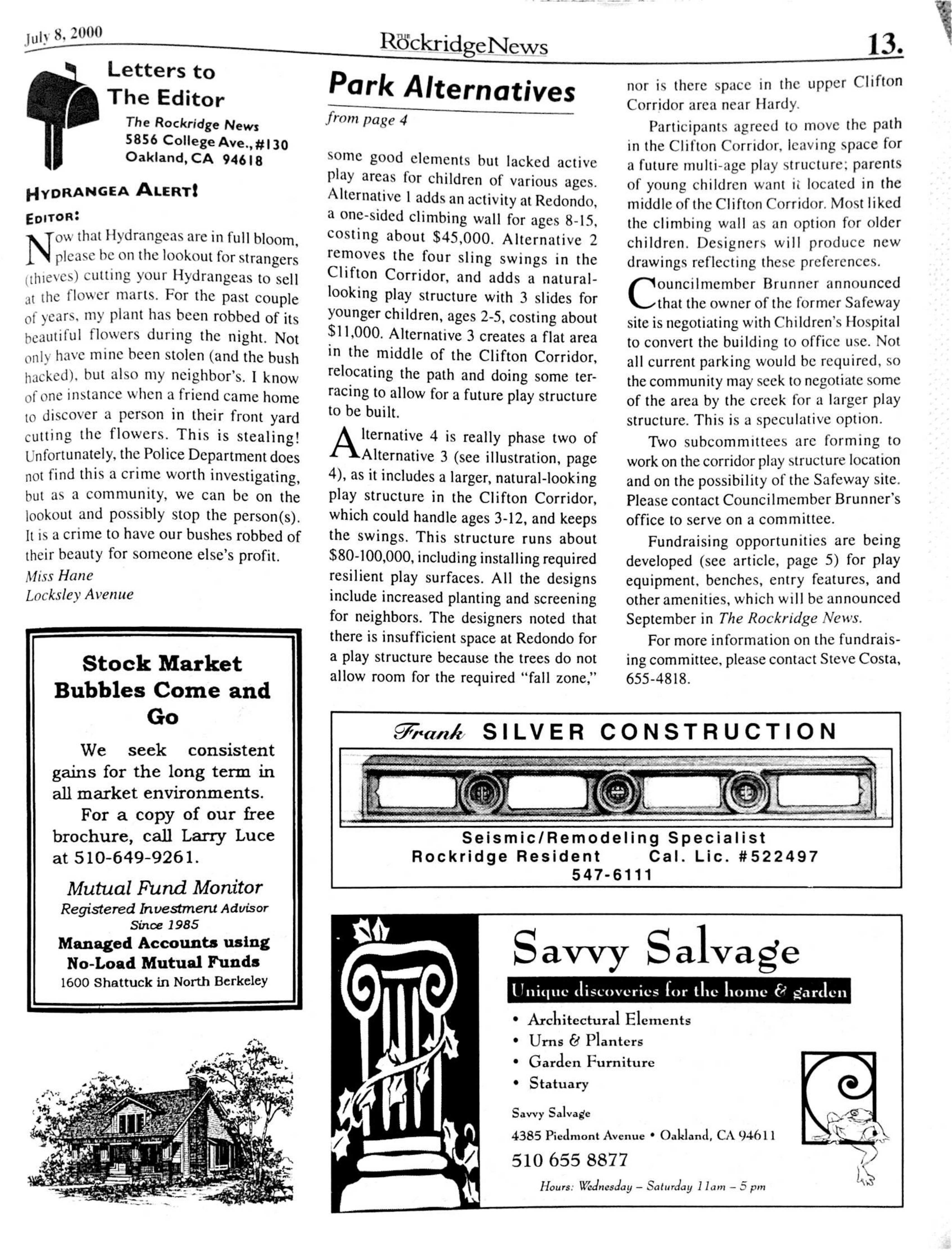 Click to zoom in The Rockridge News, July 2000, page 13