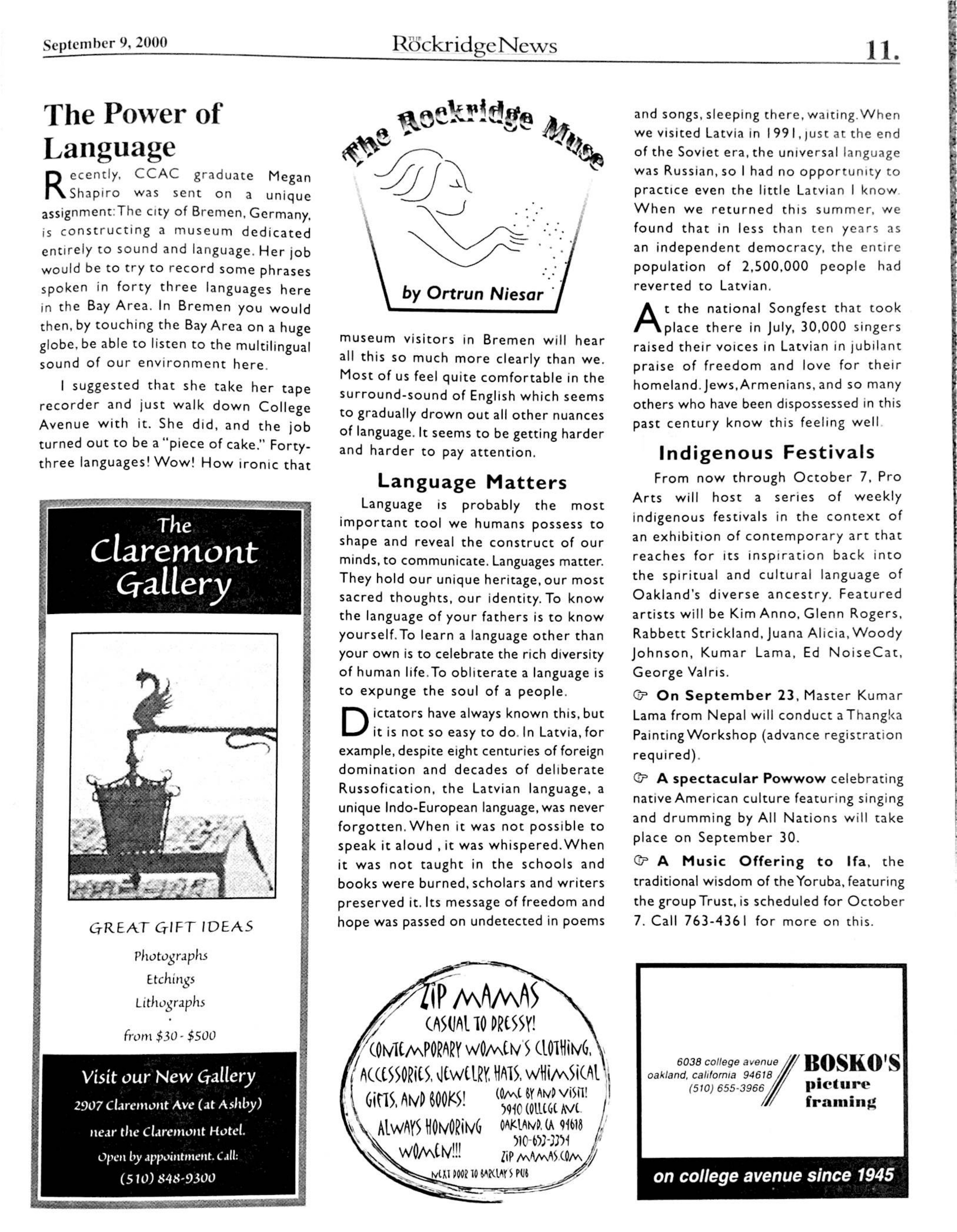 The Rockridge News, September 2000, page 11