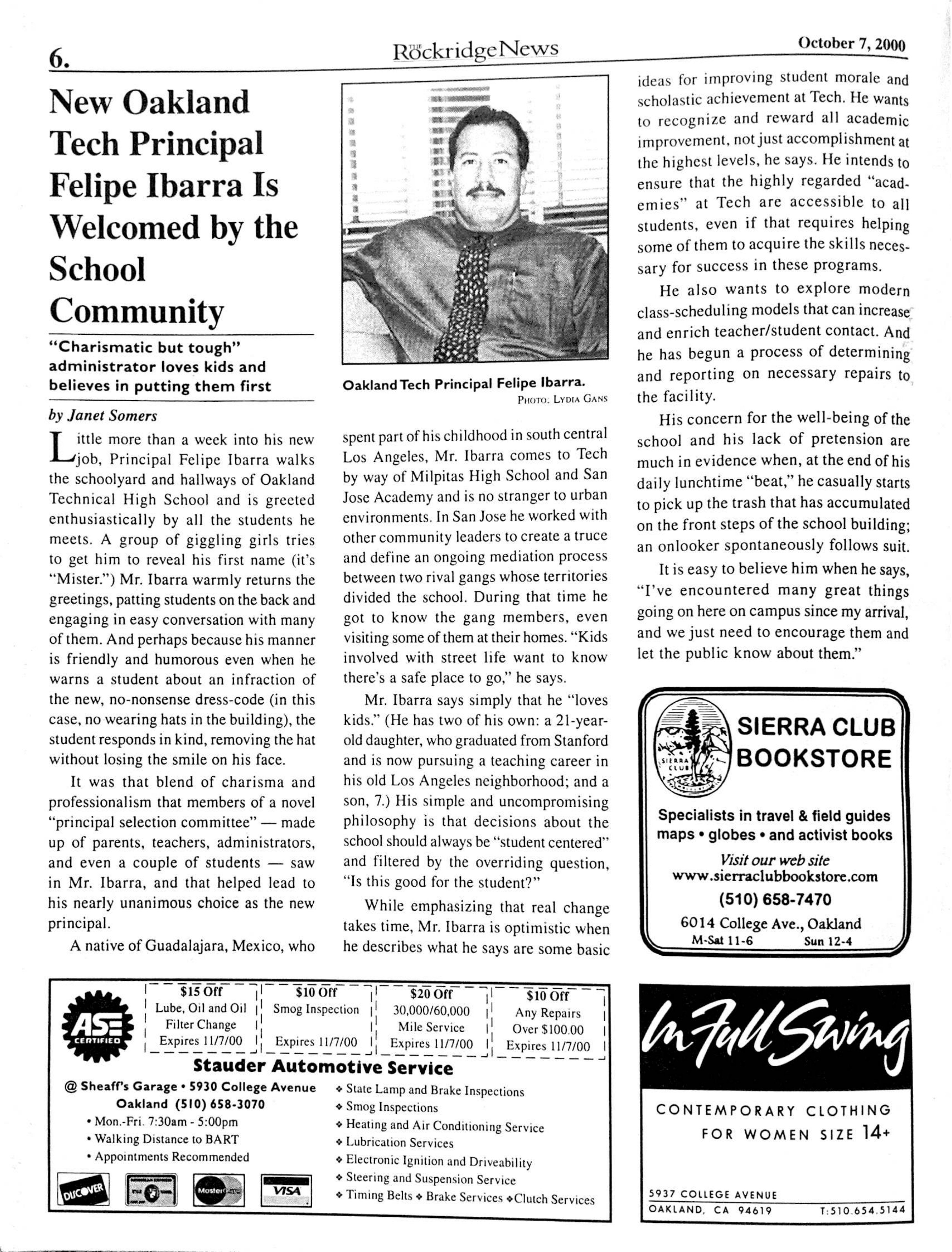 The Rockridge News, October 2000, page 6