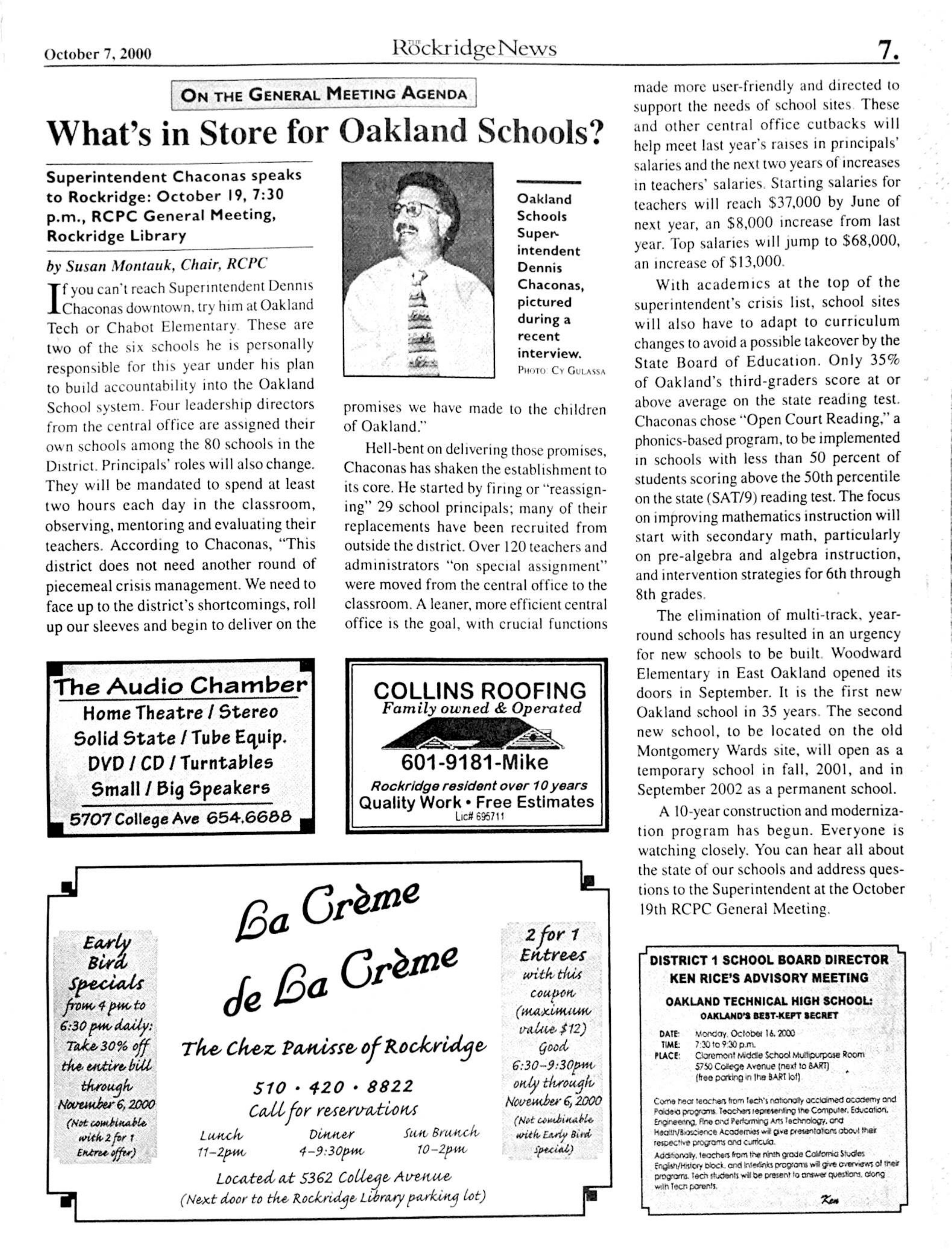 The Rockridge News, October 2000, page 7
