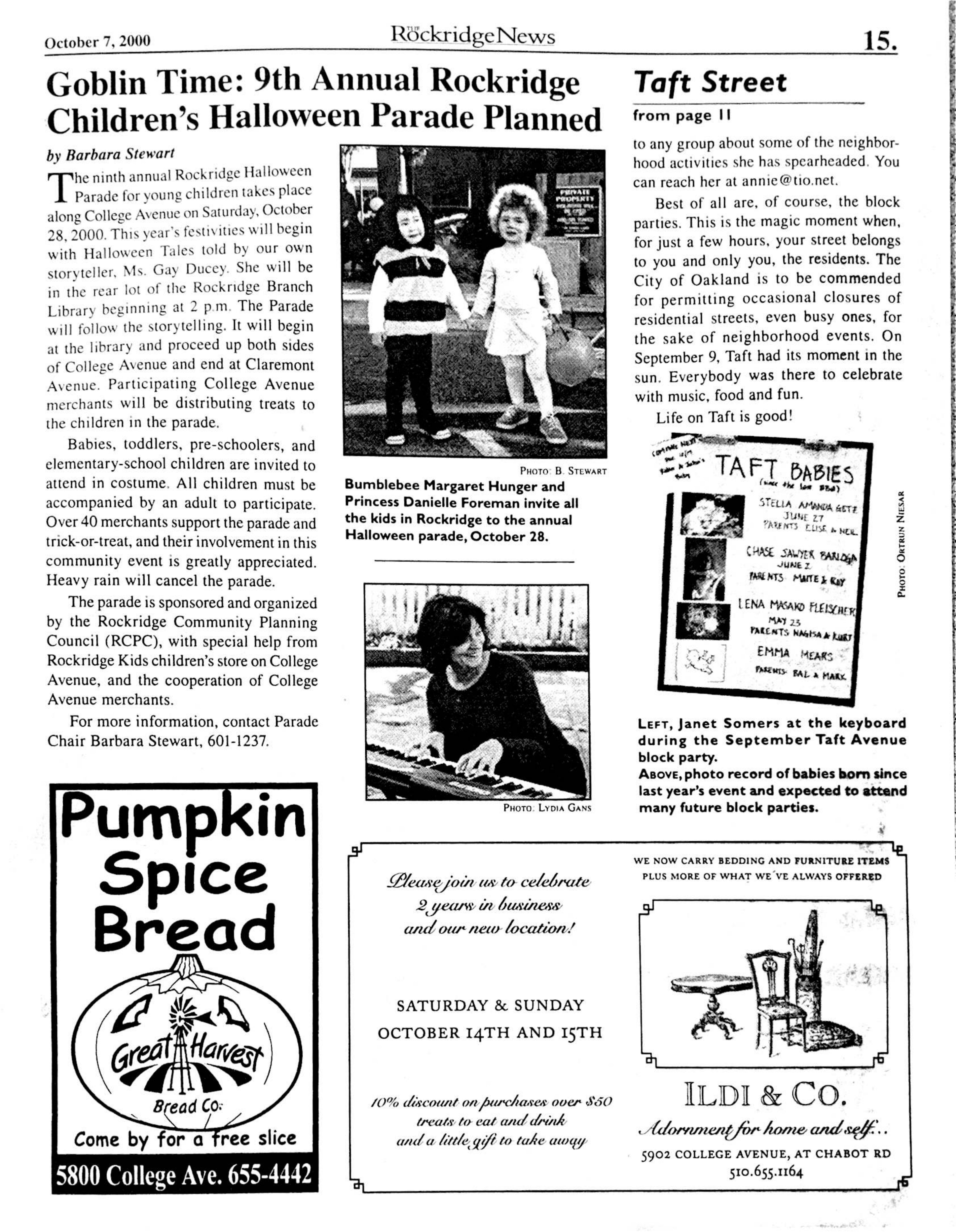 Click to zoom in The Rockridge News, October 2000, page 15