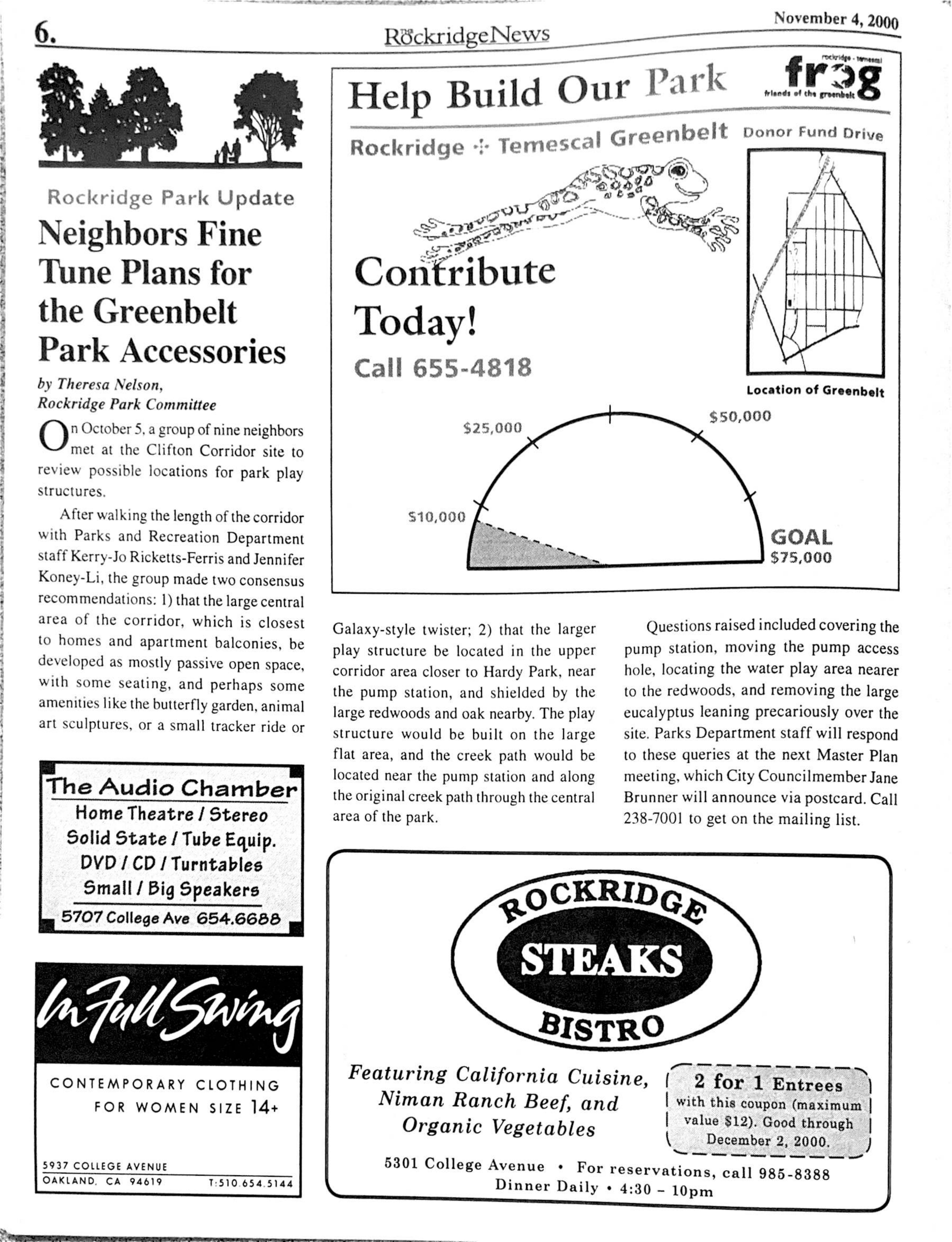 The Rockridge News, November 2000, page 6
