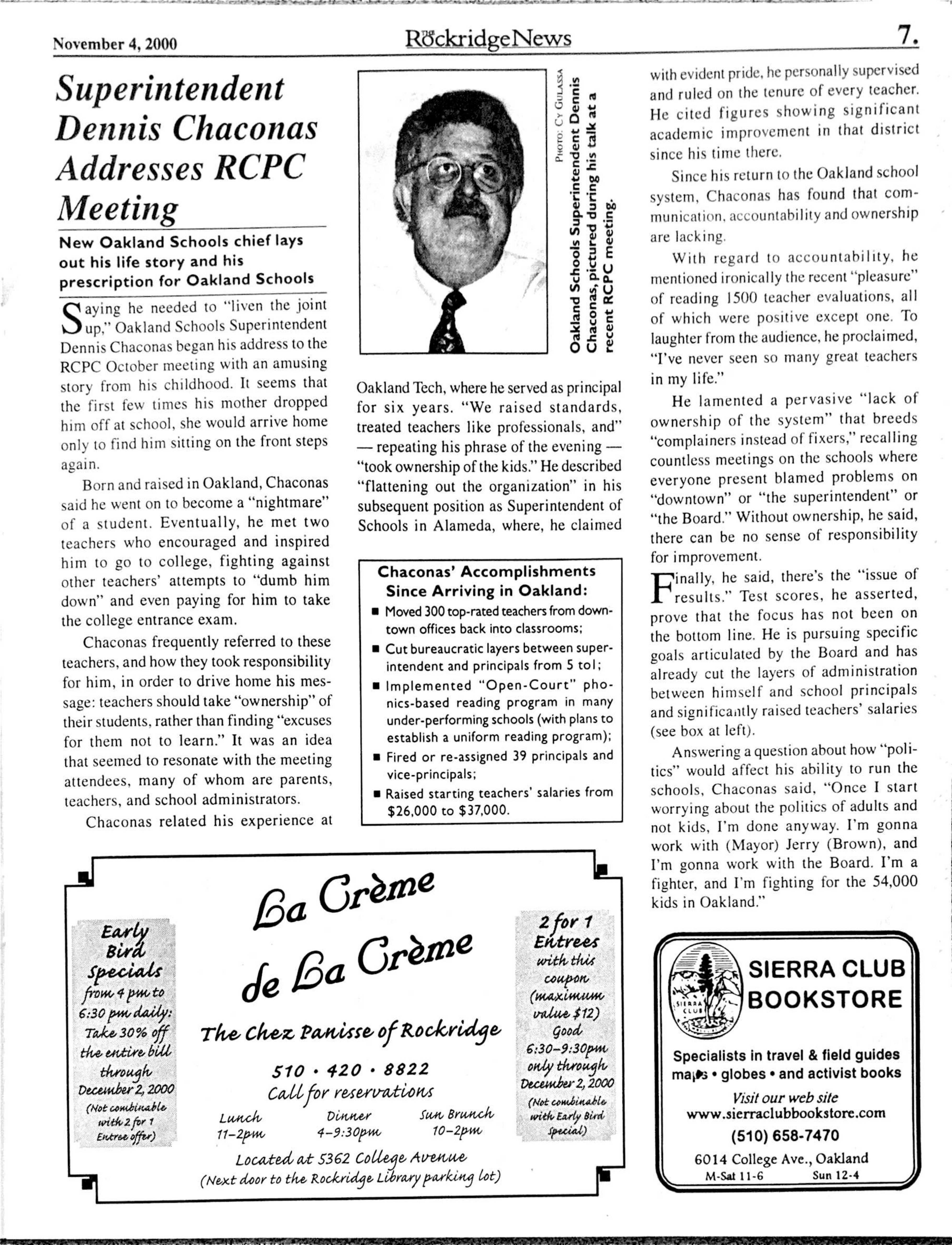 Click to zoom in The Rockridge News, November 2000, page 7