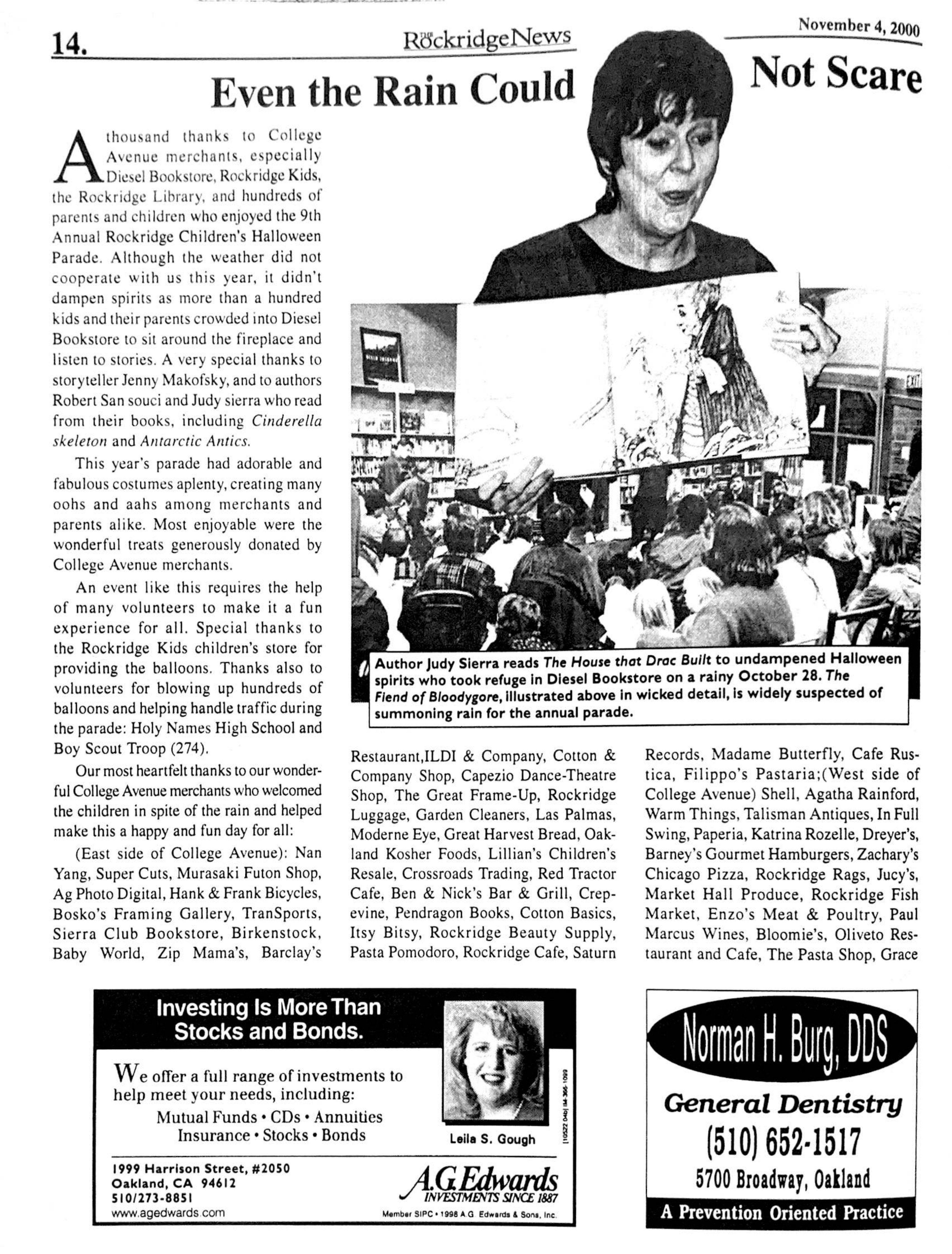 Click to zoom in The Rockridge News, November 2000, page 14