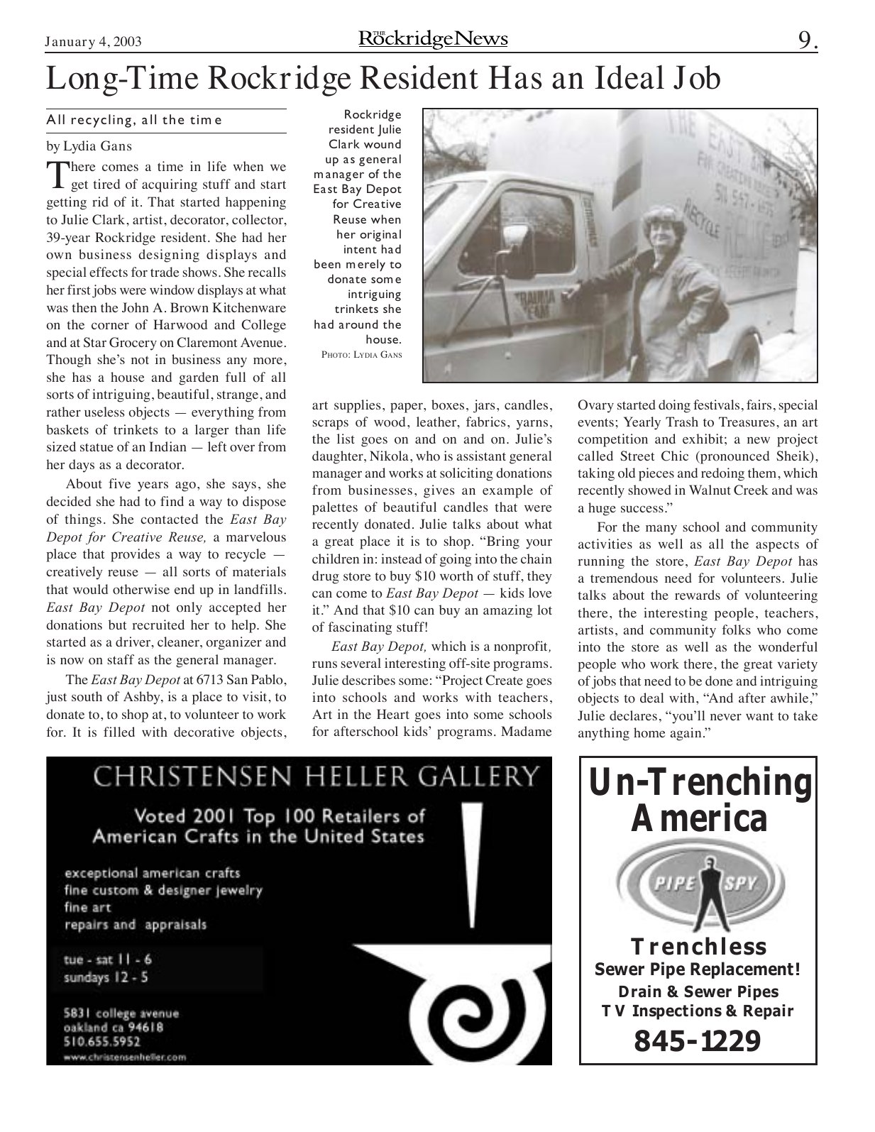 The Rockridge News, January 2003, page 9
