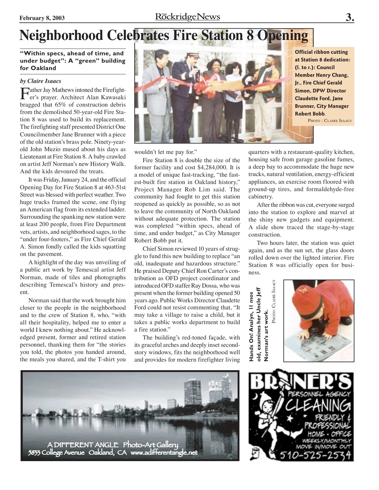 The Rockridge News, February 2003, page 3