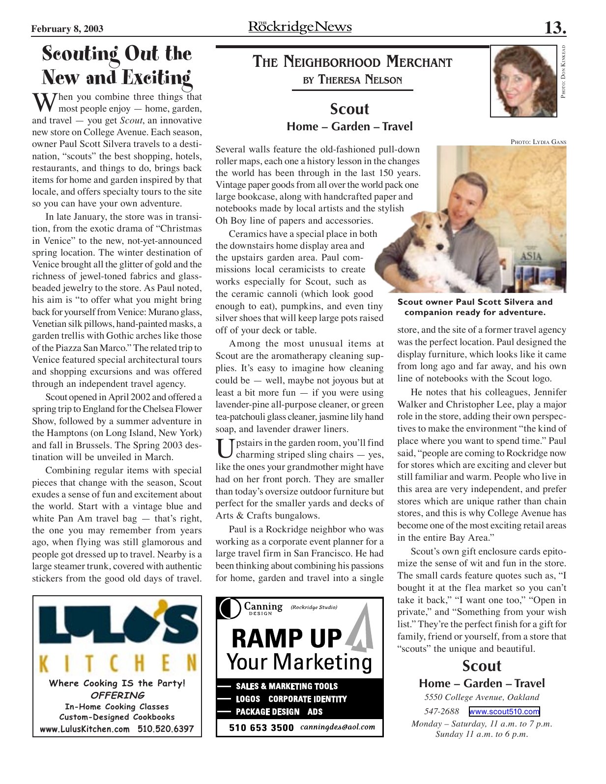 The Rockridge News, February 2003, page 13