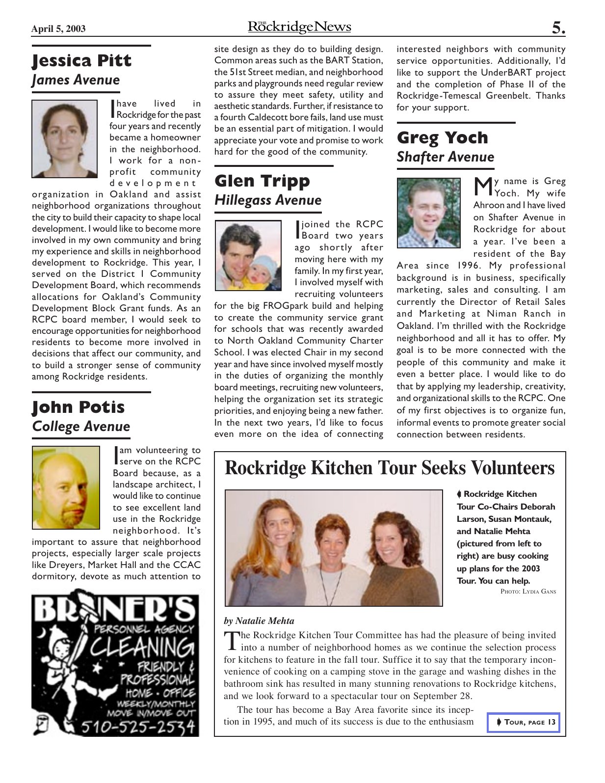 The Rockridge News, April 2003, page 5