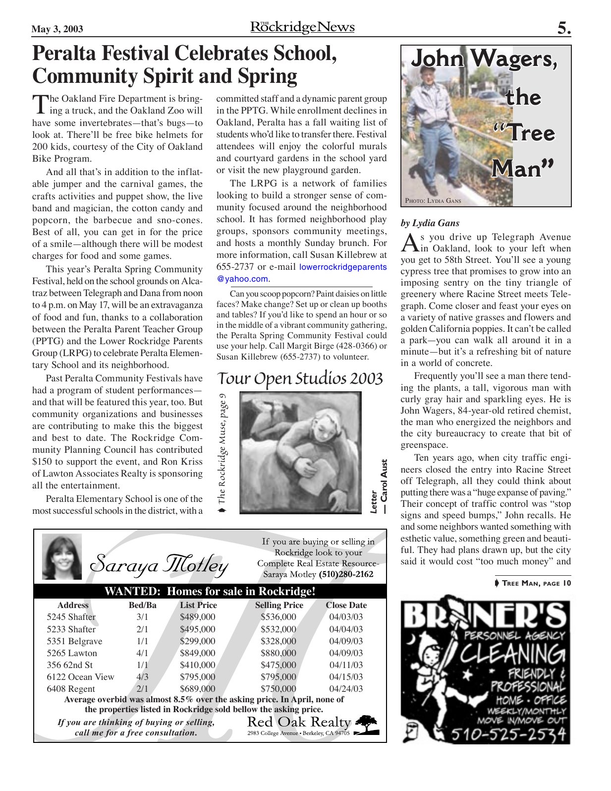 Click to zoom in The Rockridge News, May 2003, page 5