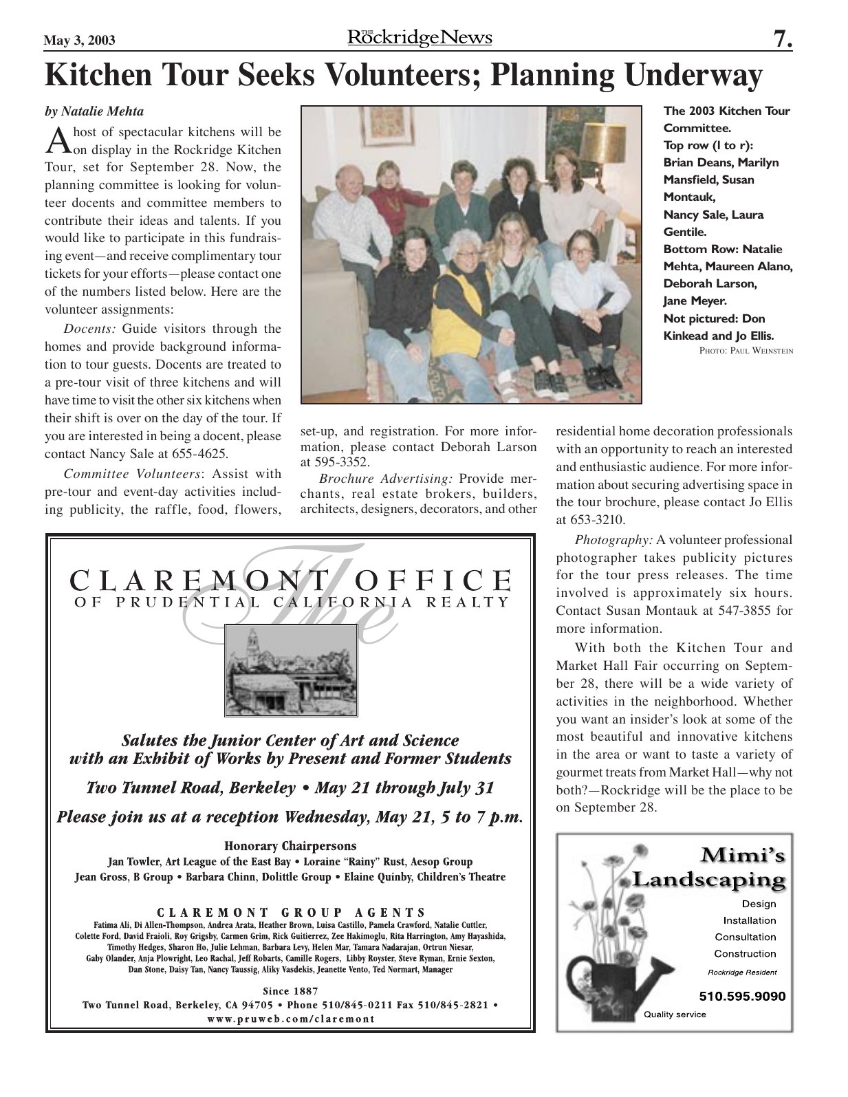 The Rockridge News, May 2003, page 7