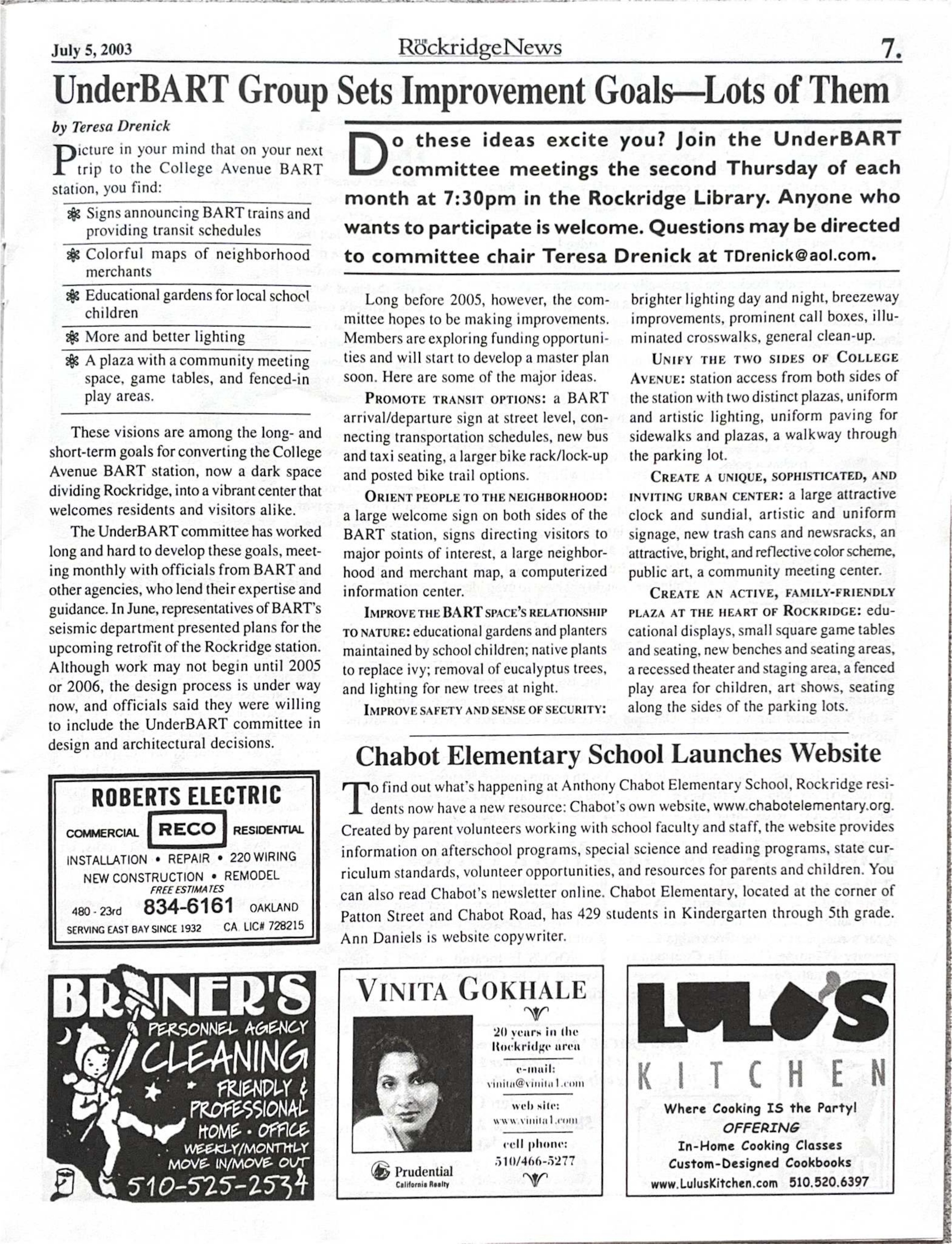 Click to zoom in The Rockridge News, June 2003, page 7