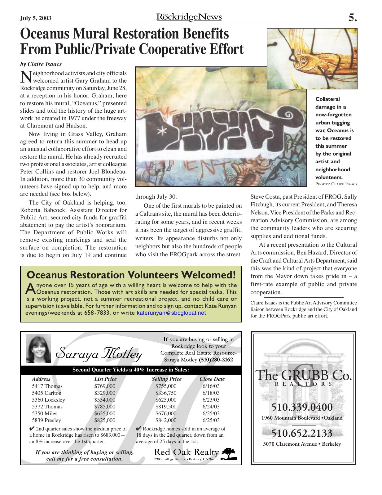 The Rockridge News, July 2003, page 5