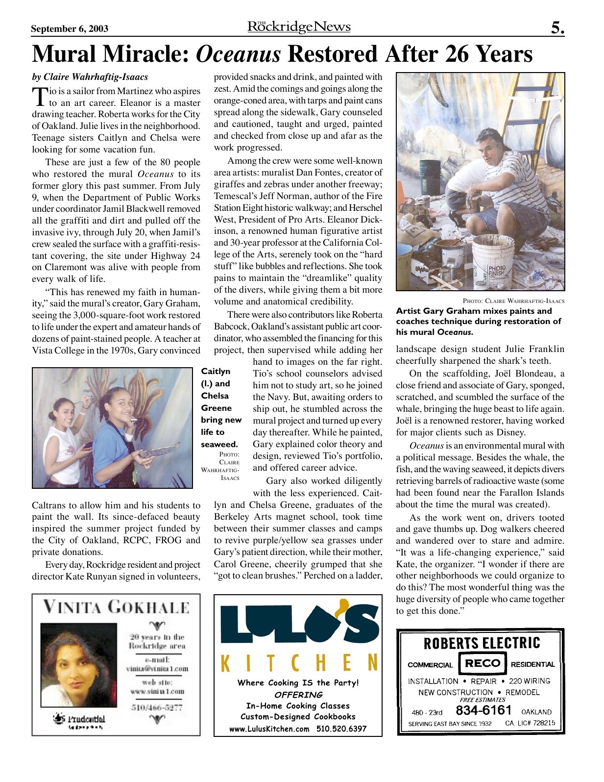 The Rockridge News, September 2003, page 5