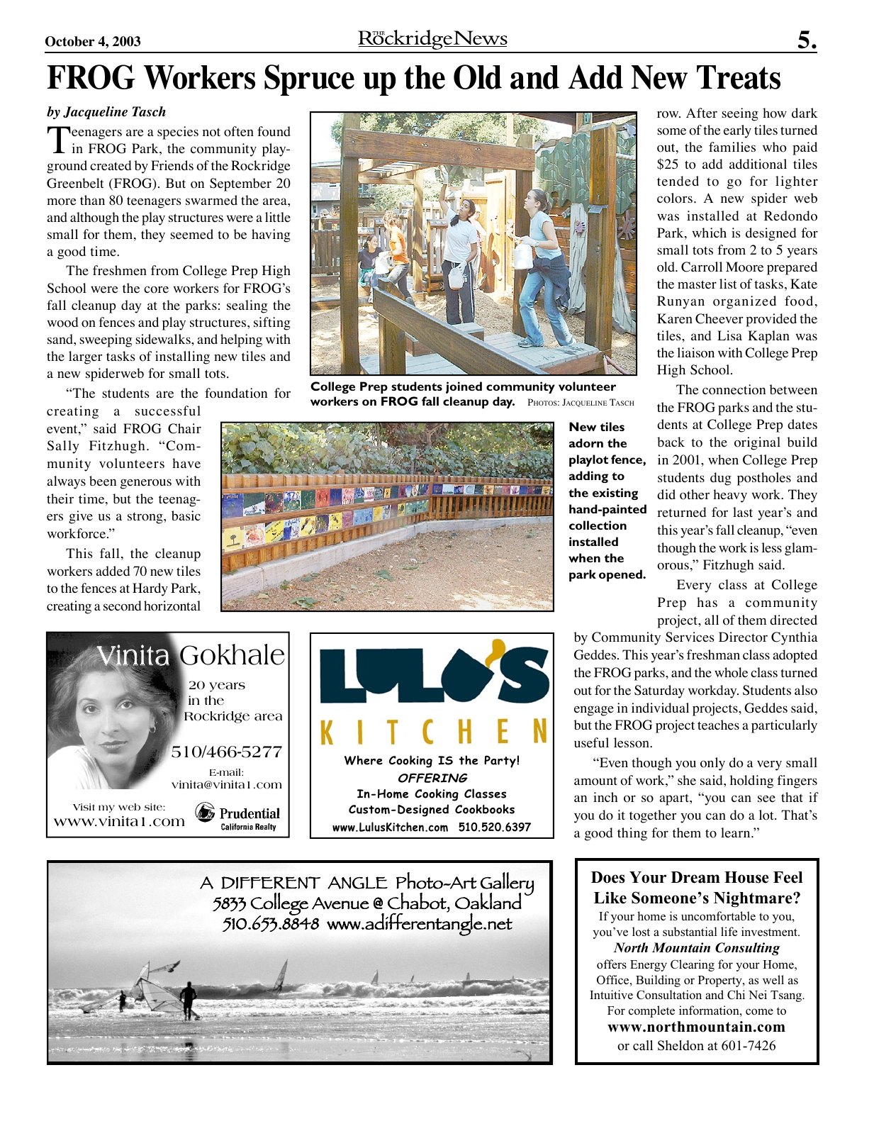 The Rockridge News, October 2003, page 5