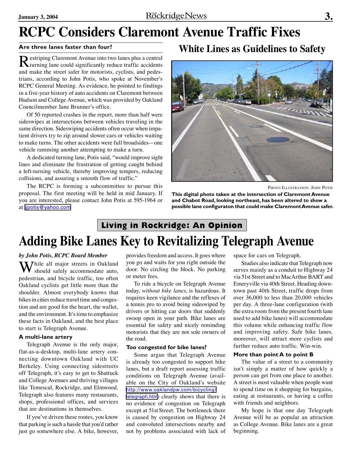 Click to zoom in The Rockridge News, January 2004, page 3