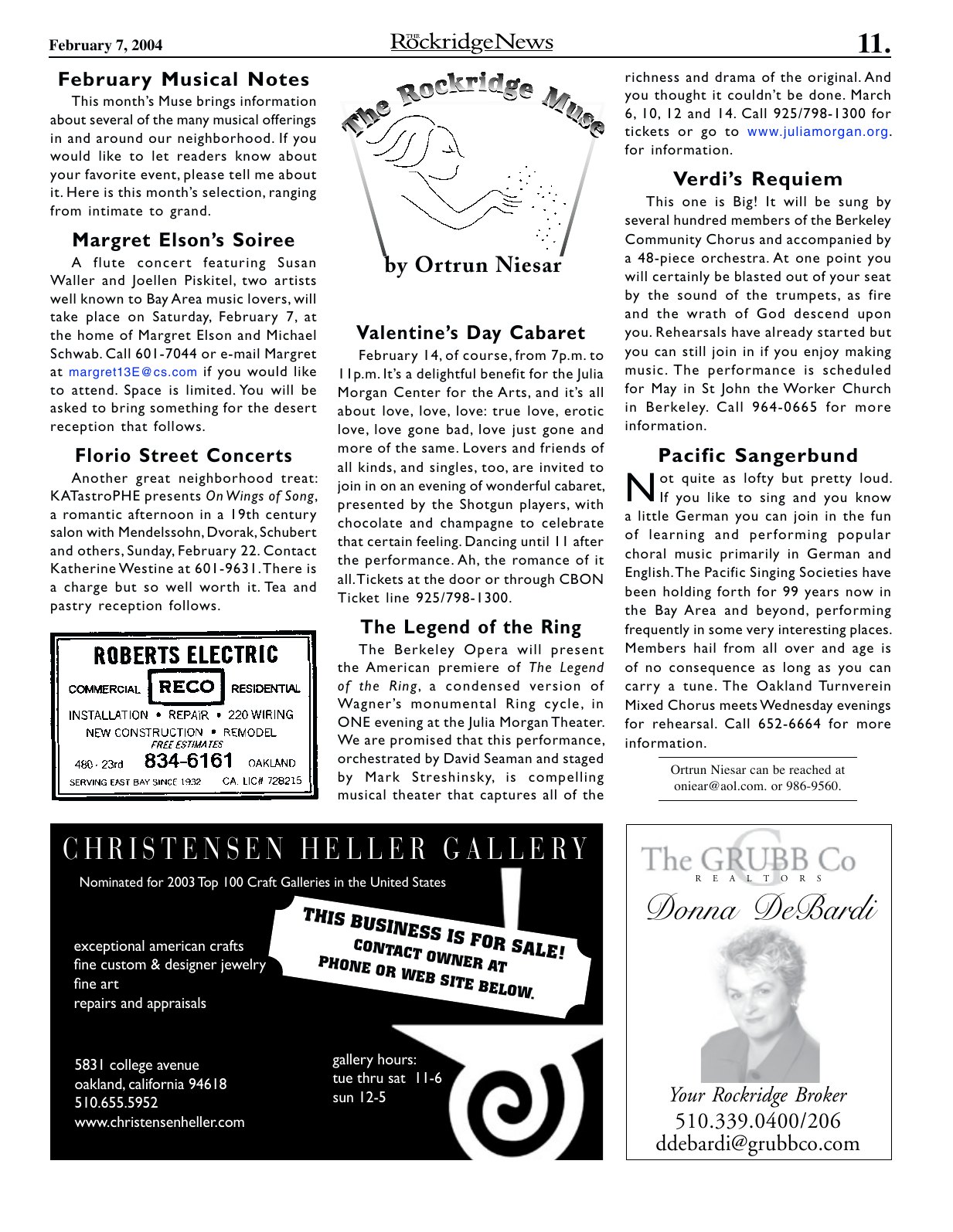 Click to zoom in The Rockridge News, February 2004, page 11