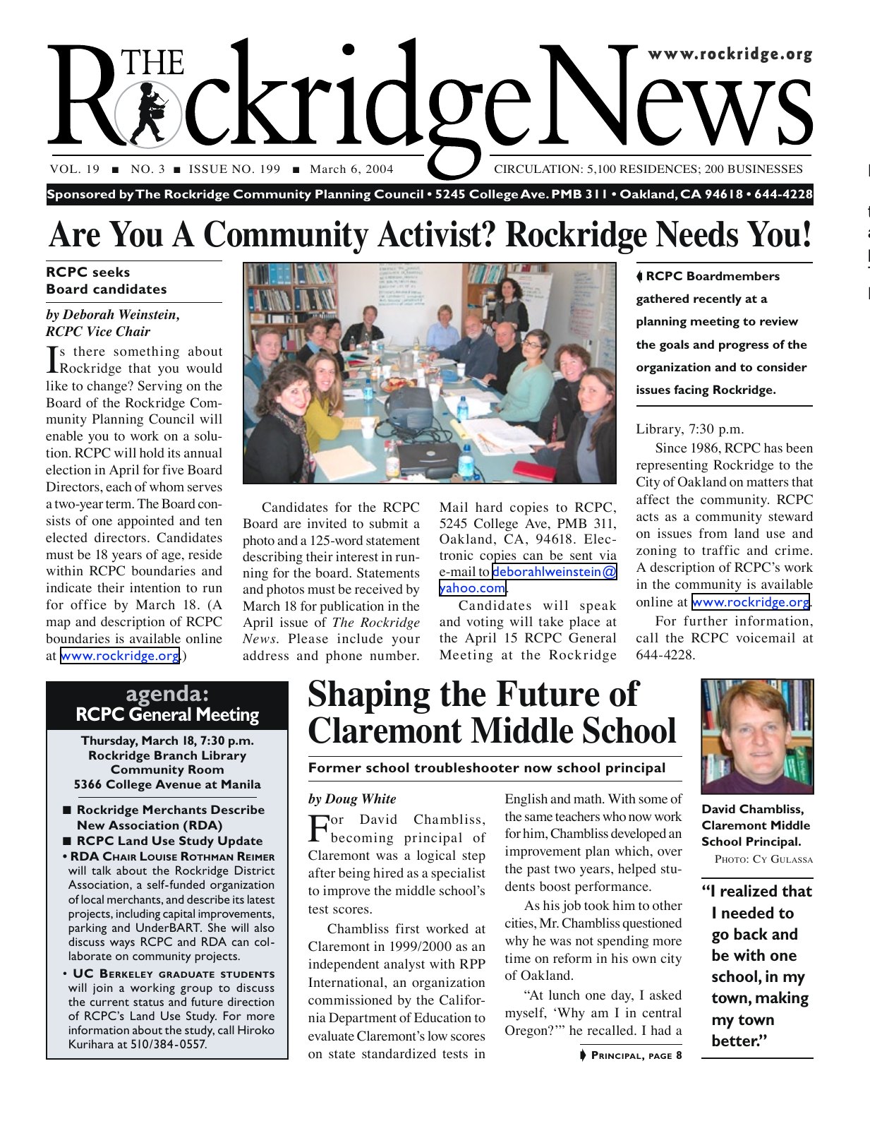 Click to zoom in The Rockridge News, March 2004, page 1