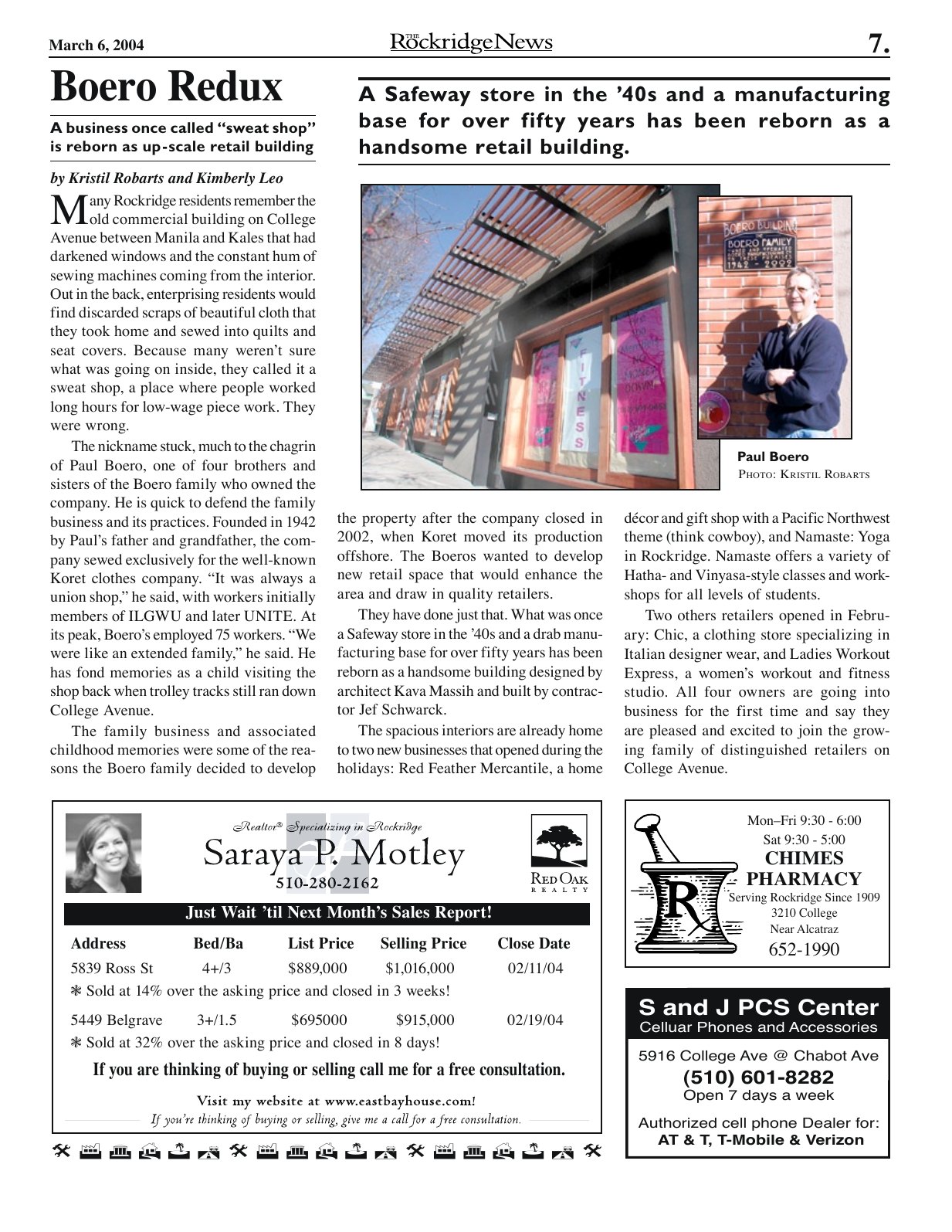 Click to zoom in The Rockridge News, March 2004, page 7