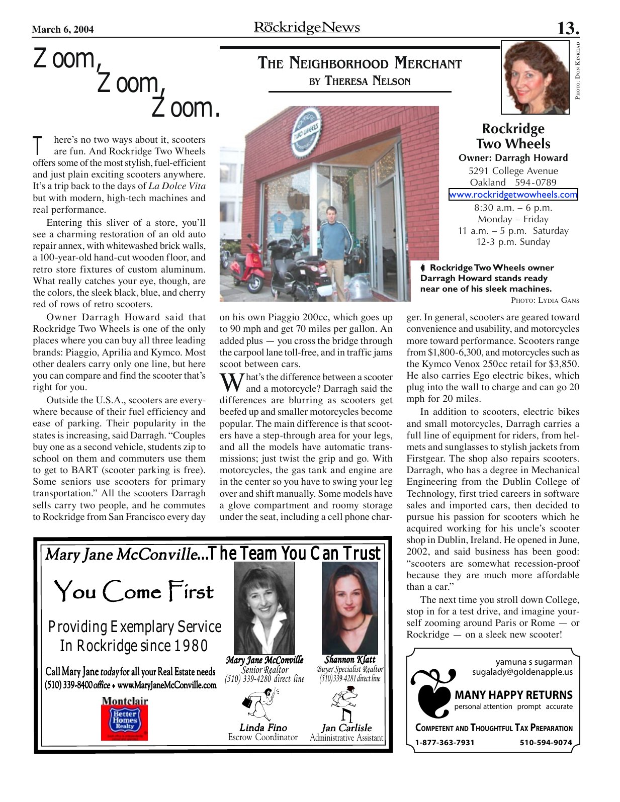 Click to zoom in The Rockridge News, March 2004, page 13