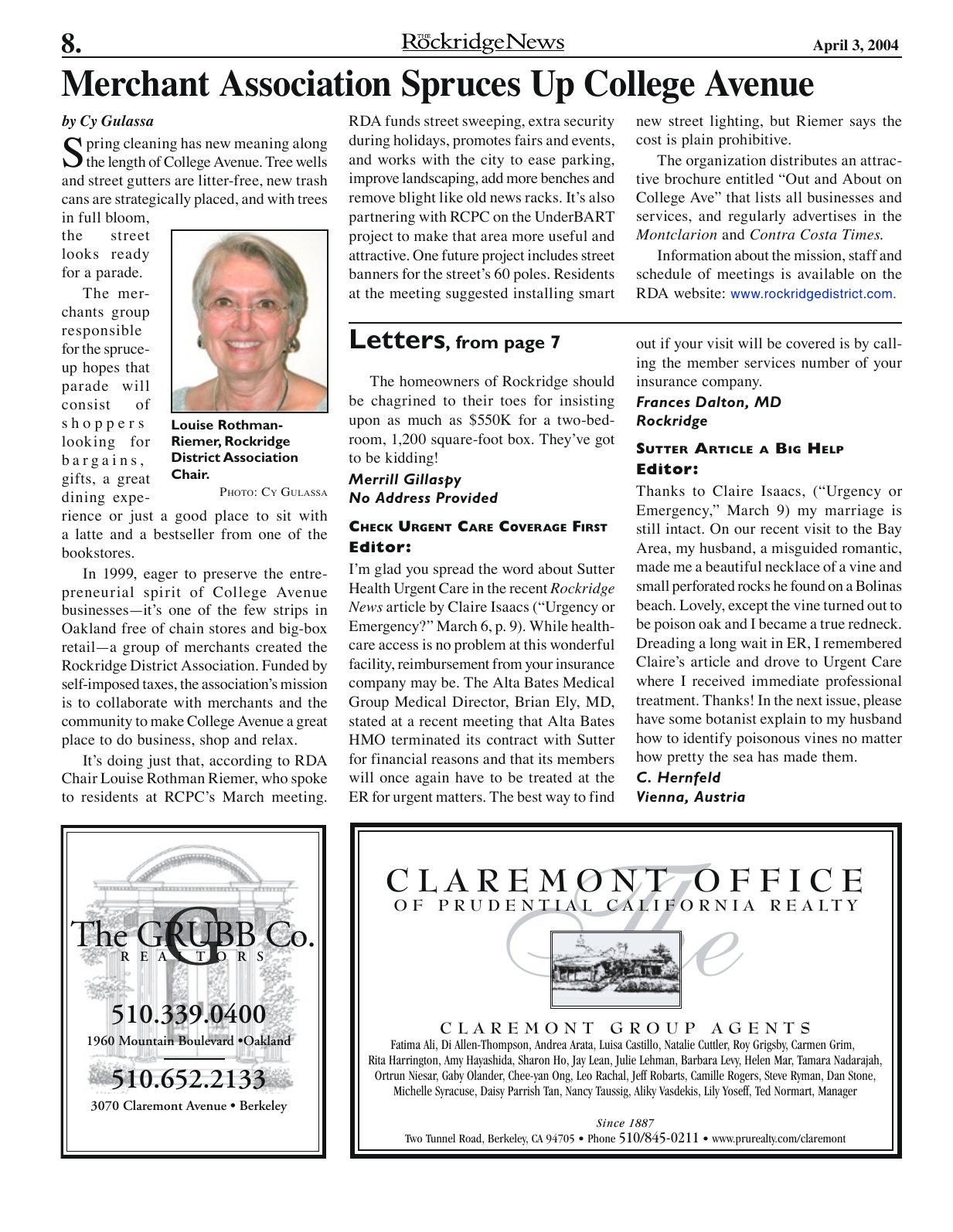 The Rockridge News, April 2004, page 8