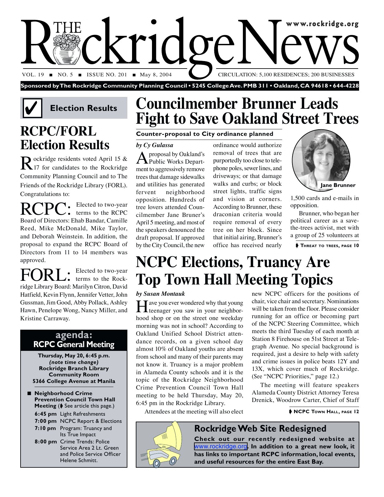 Click to zoom in The Rockridge News, May 2004, page 1