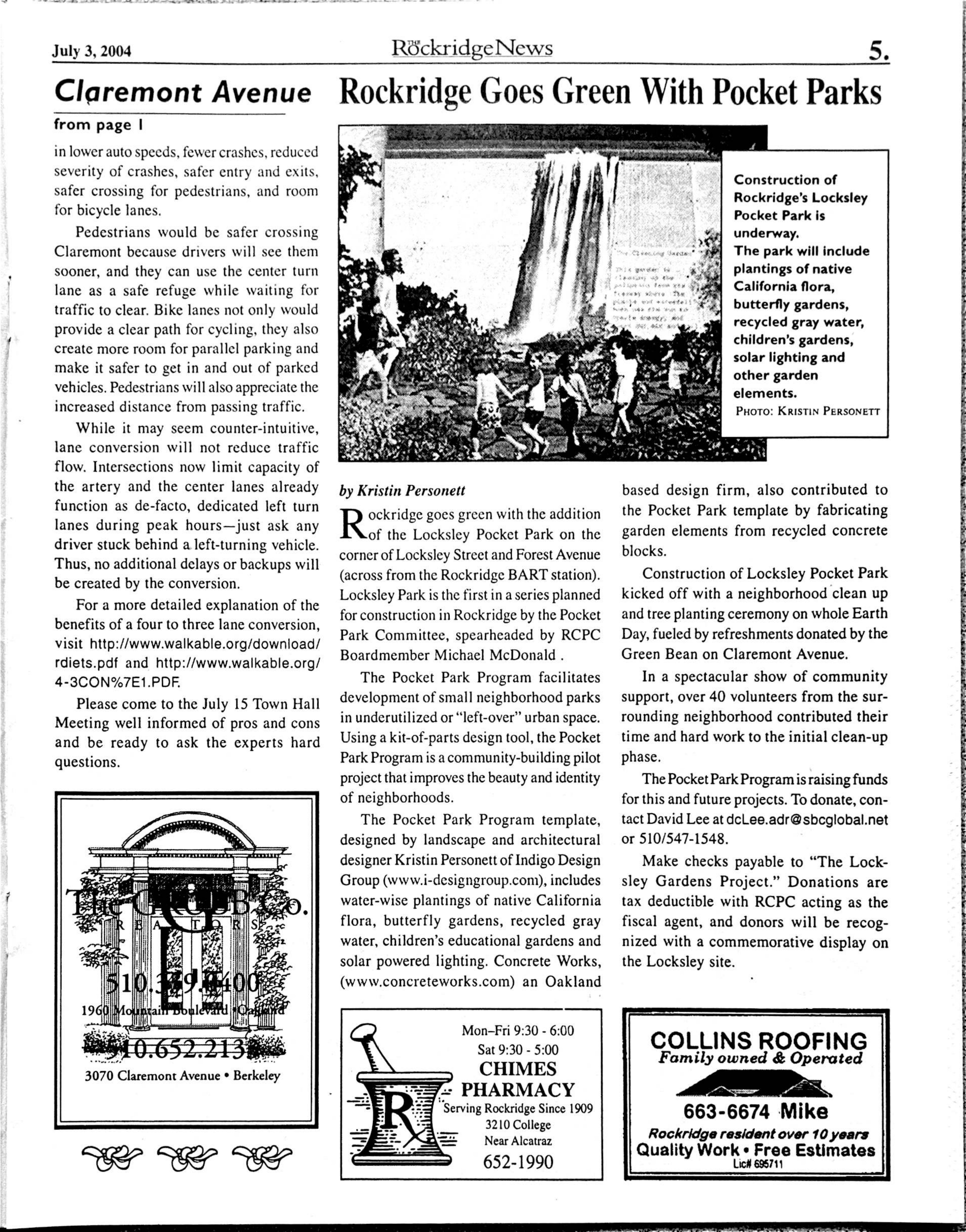 Click to zoom in The Rockridge News, June 2004, page 5