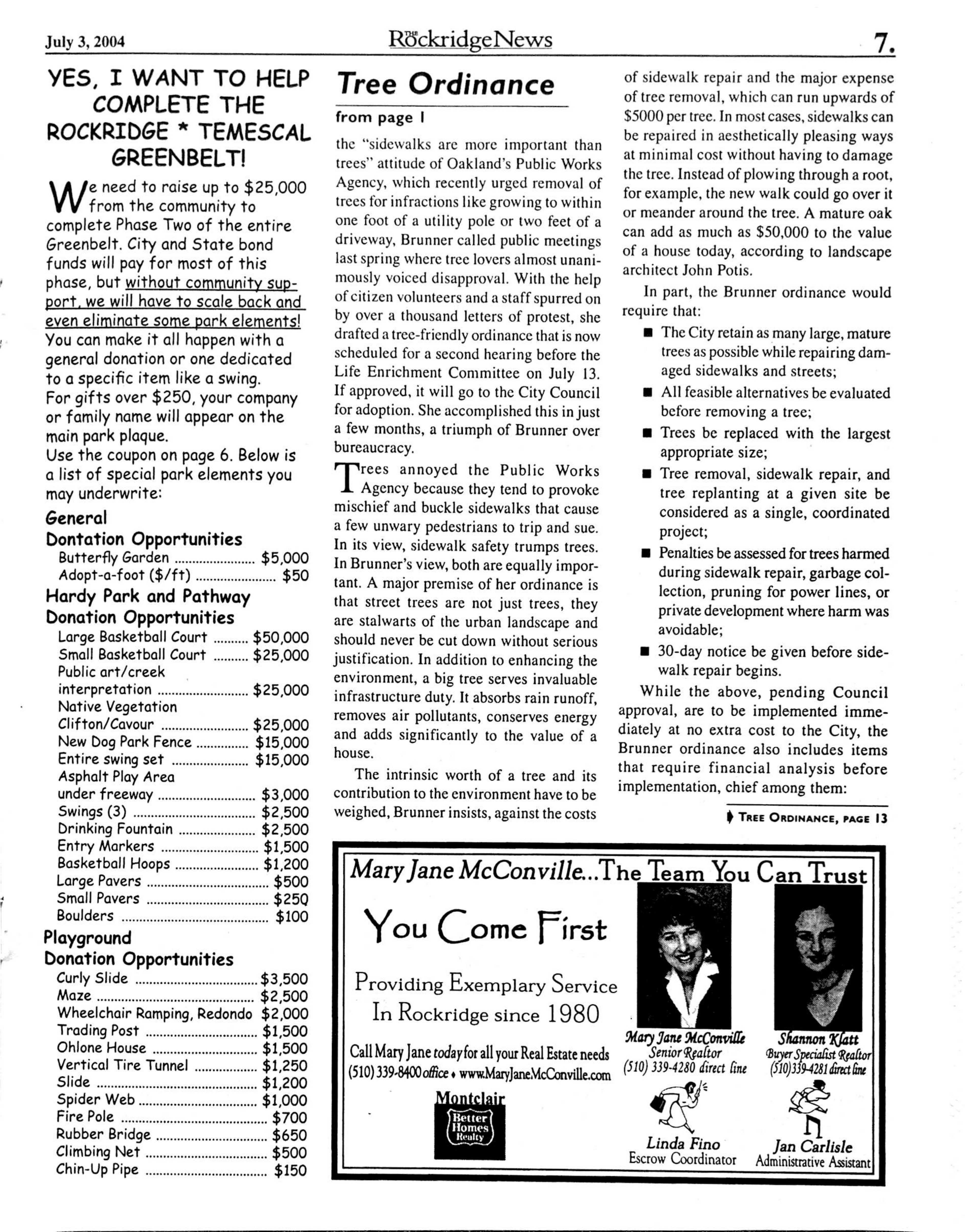 Click to zoom in The Rockridge News, June 2004, page 7